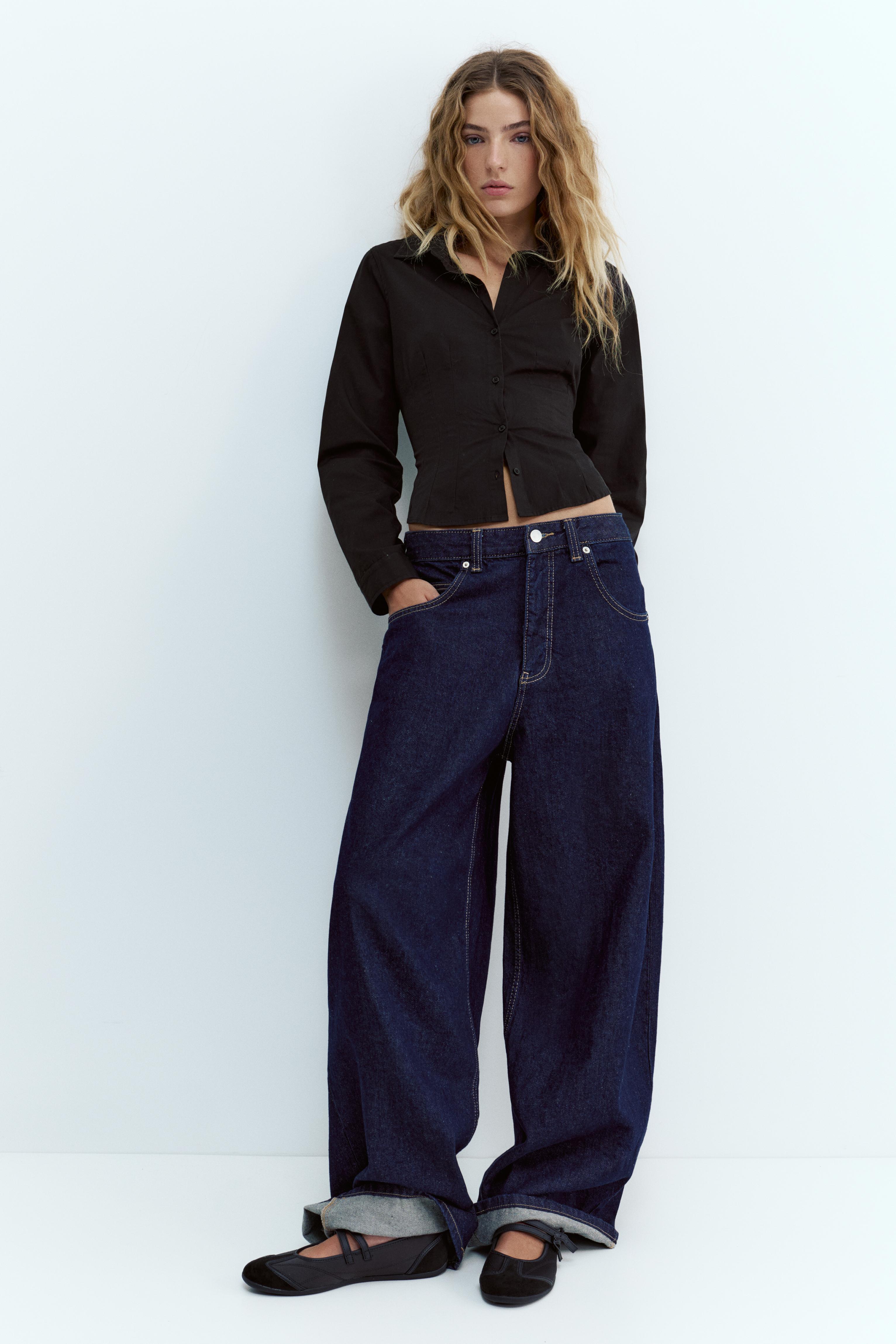 Poplin yırtmaçlı dar kesim gömlek - Görsel 31