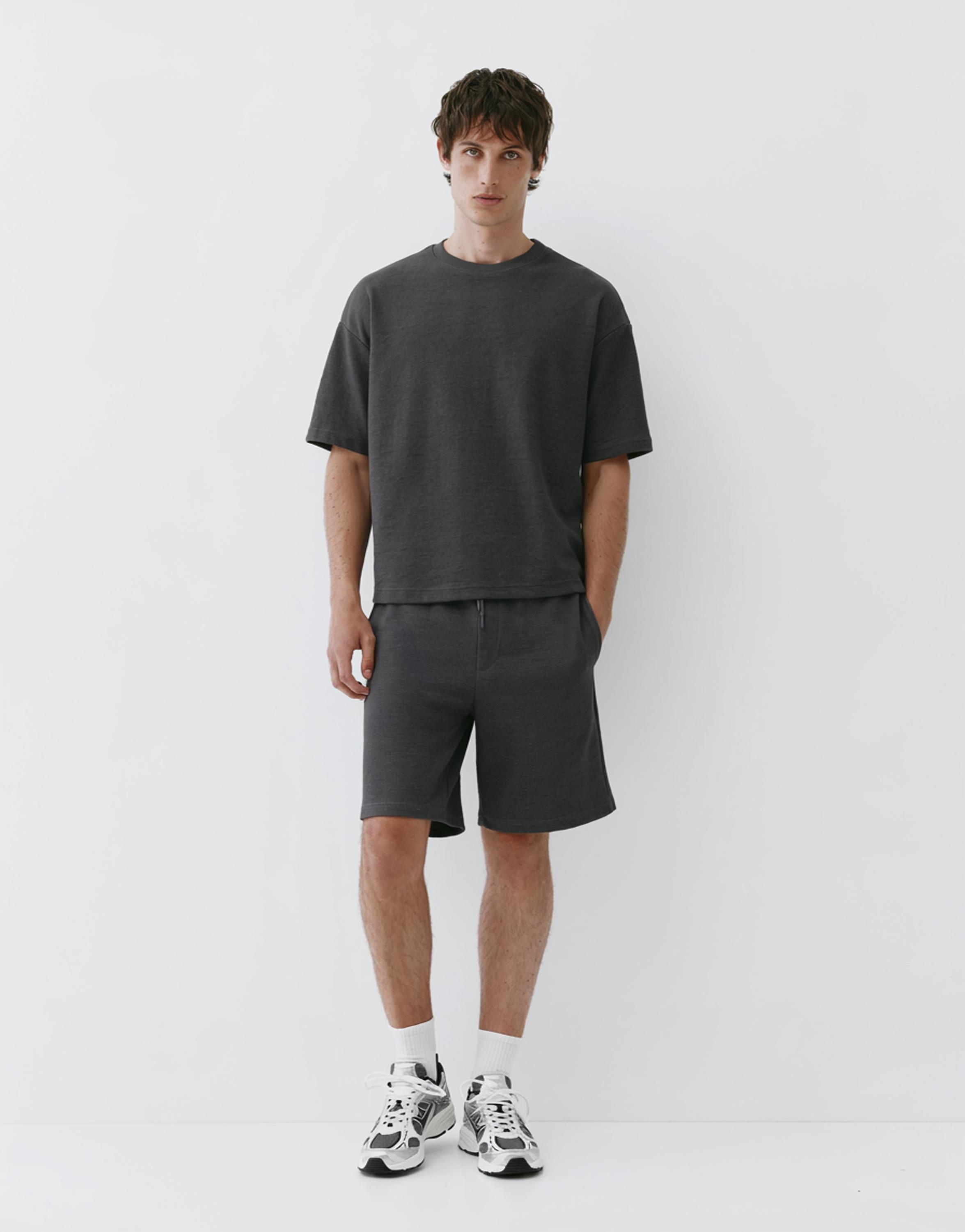 Textured relaxed fit T-shirt — Anthracite grey