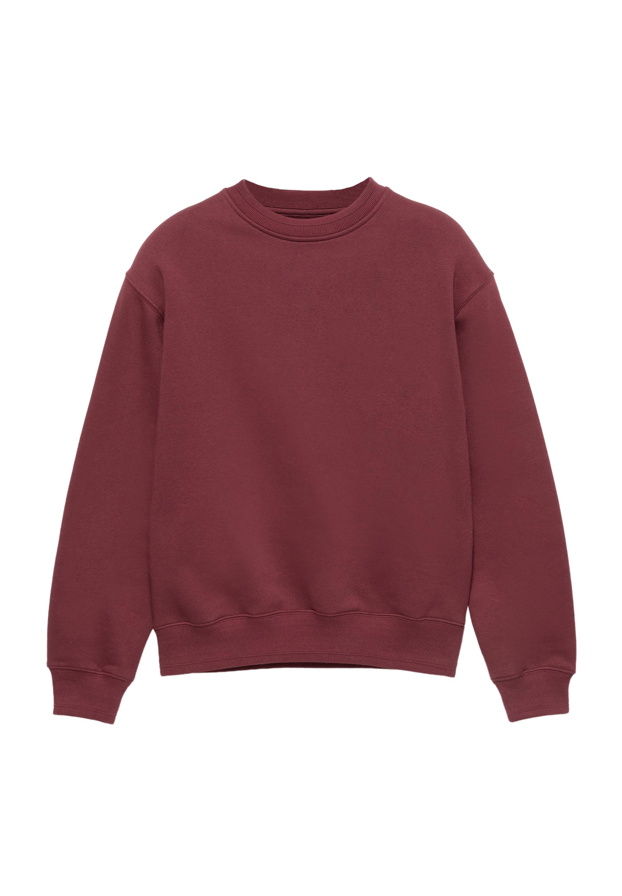 Relaxed fit round neck sweatshirt — Burgundy