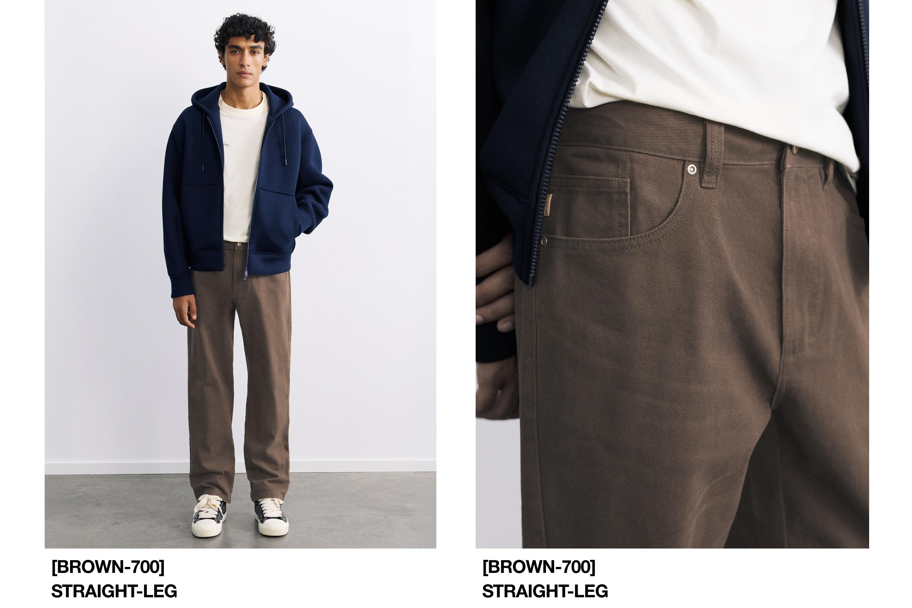 Straight-leg trousers — Brown