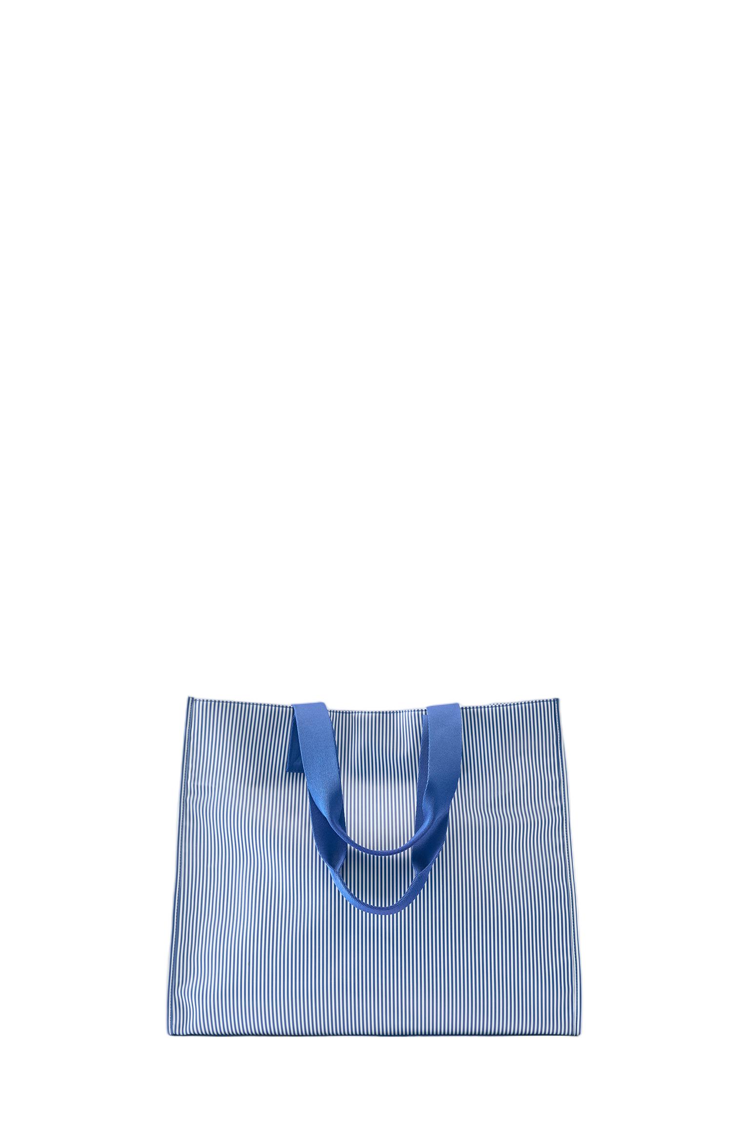 Striped shopper bag — Blue