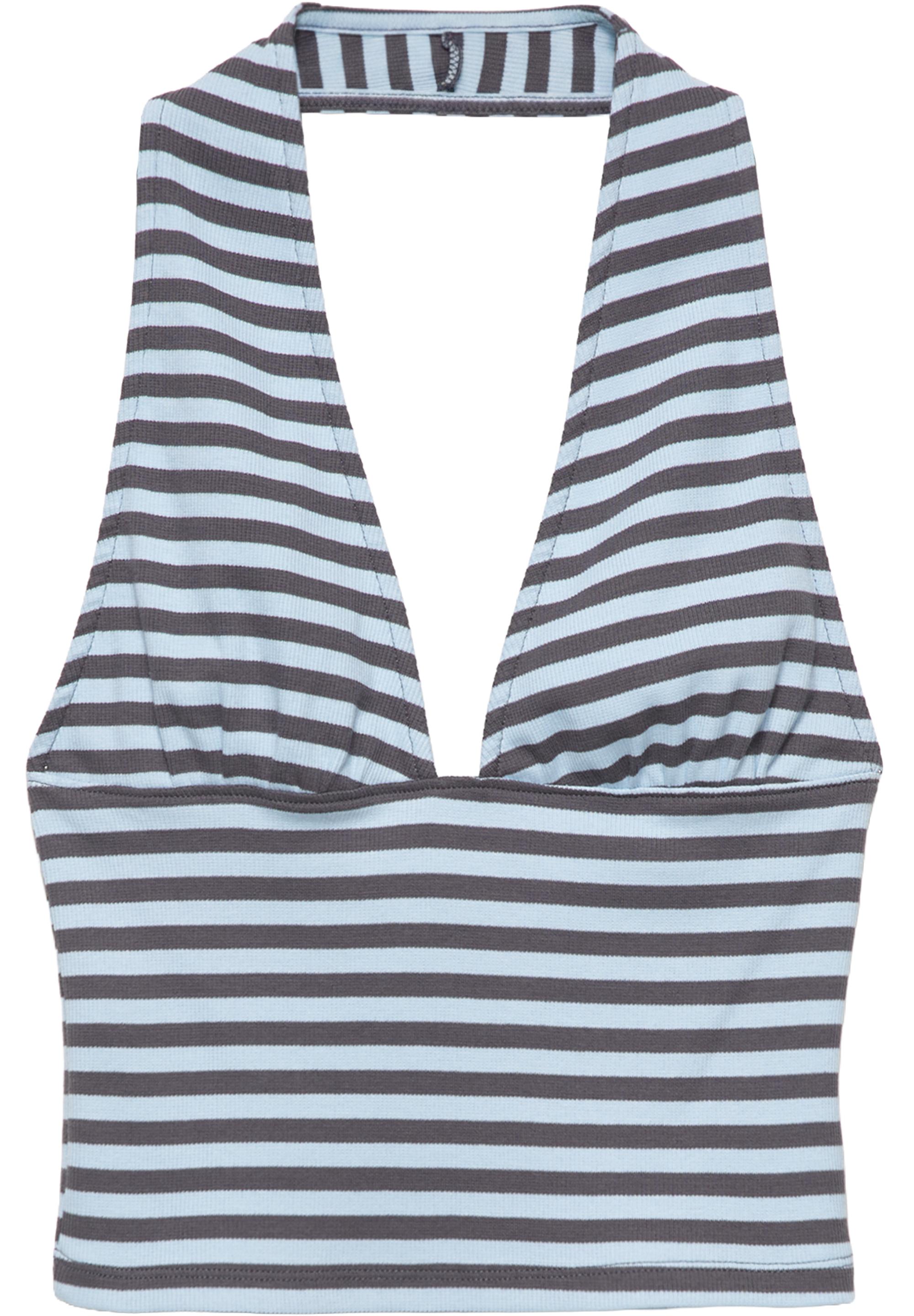 Striped halter top — Bluish grey