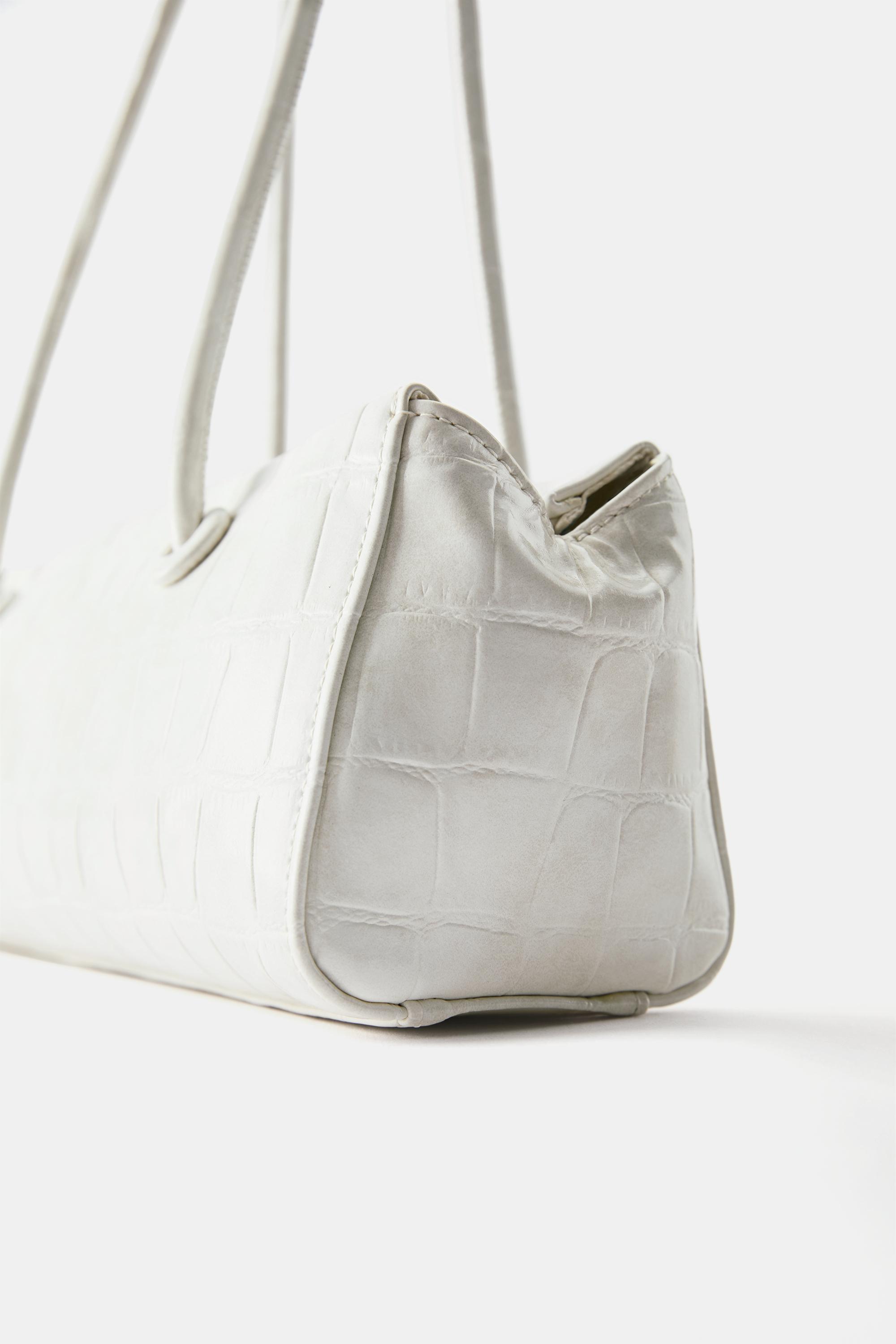 Textured shoulder bag — Ecru