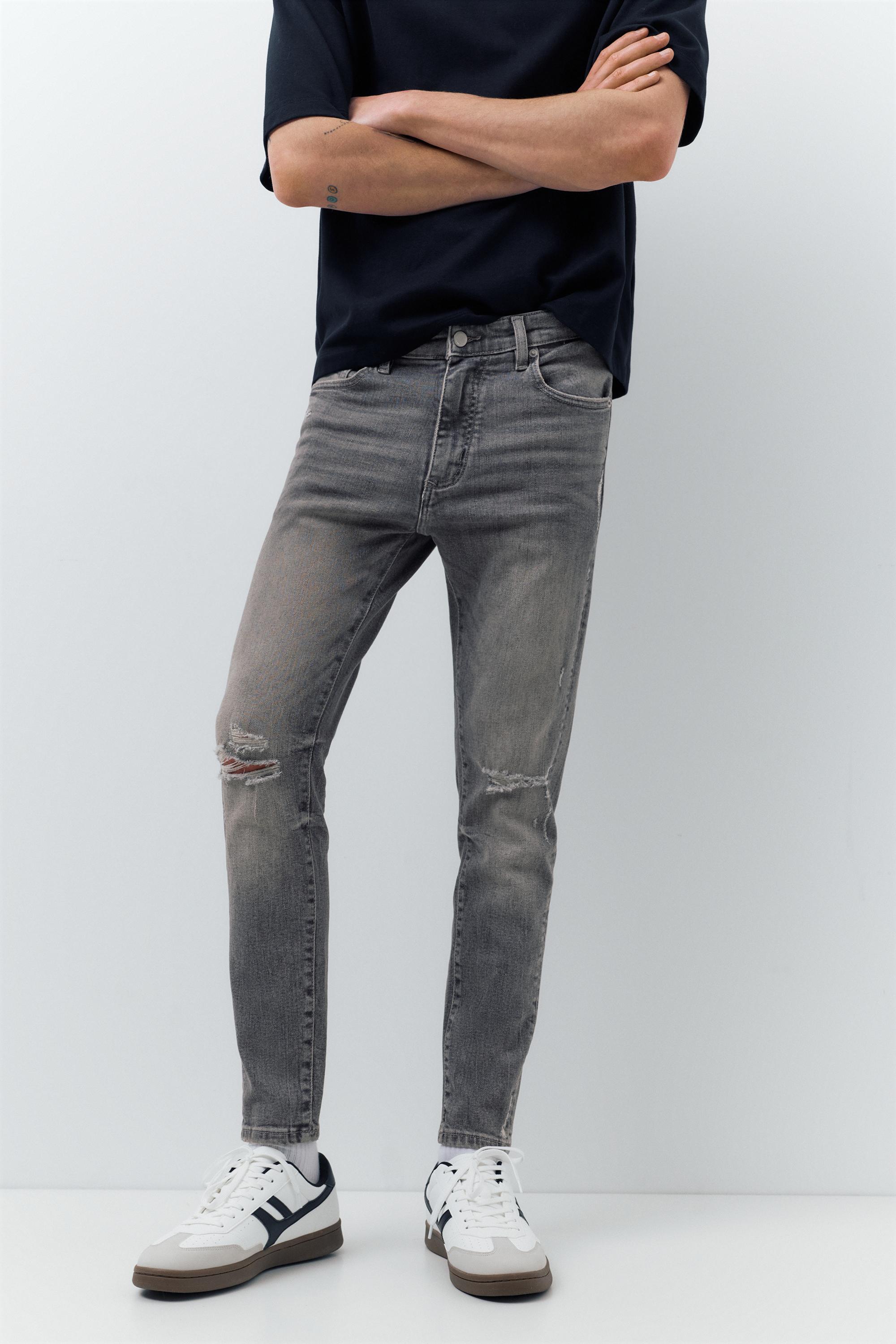 Ripped skinny jeans — Dark grey