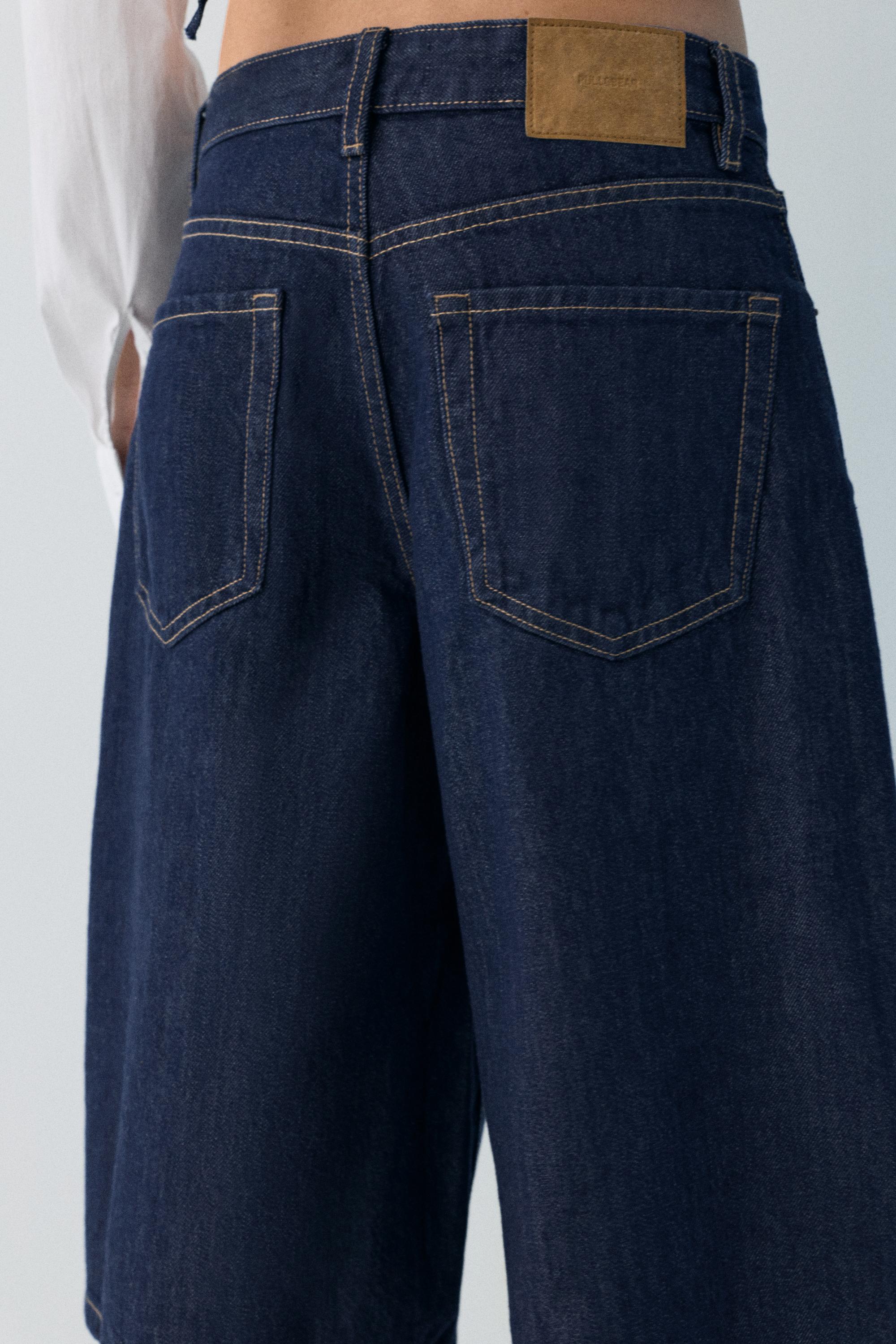 Low-rise denim jorts — Navy