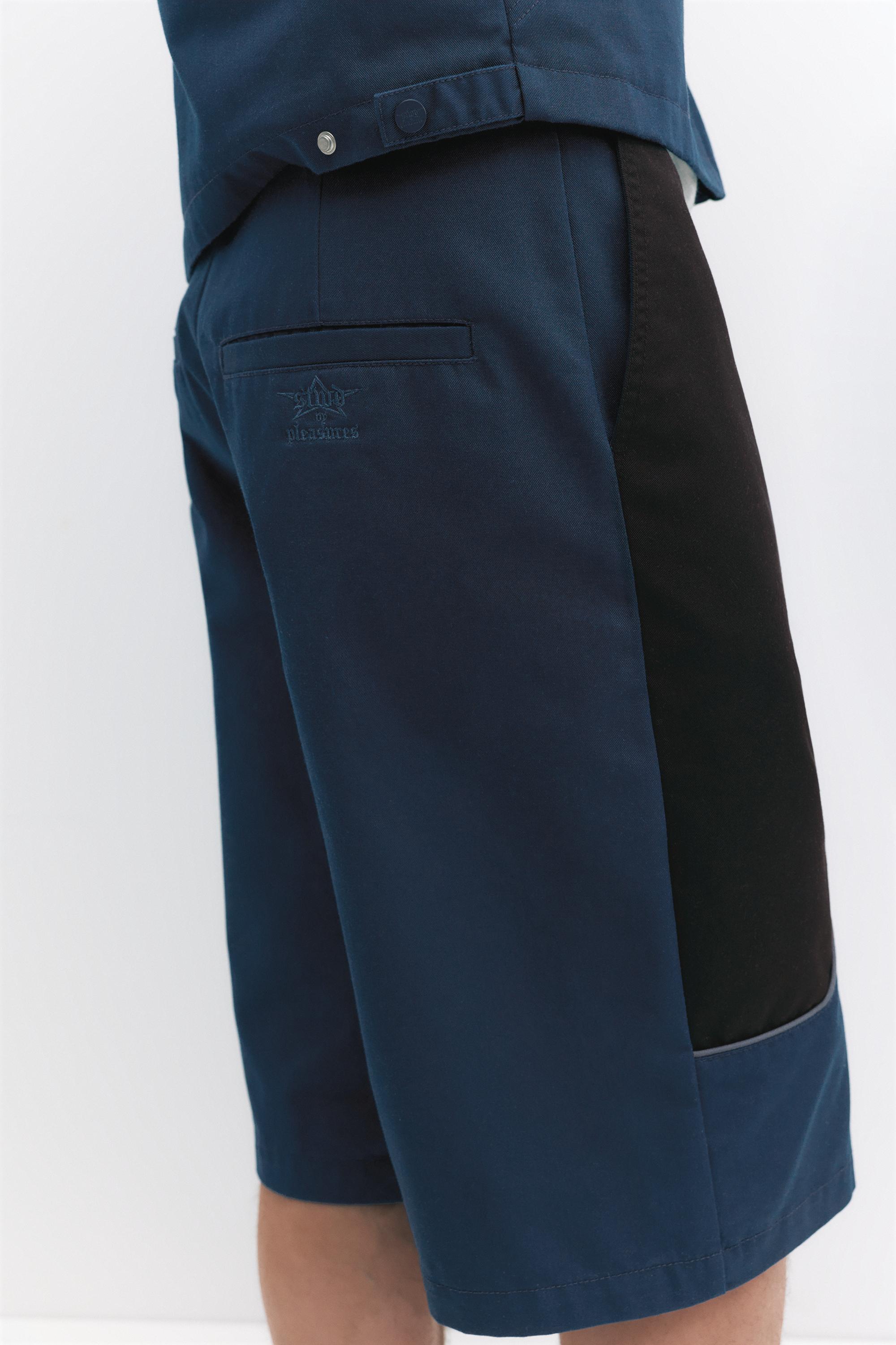 Pleasures x STWD panelled Bermuda shorts — Dark navy