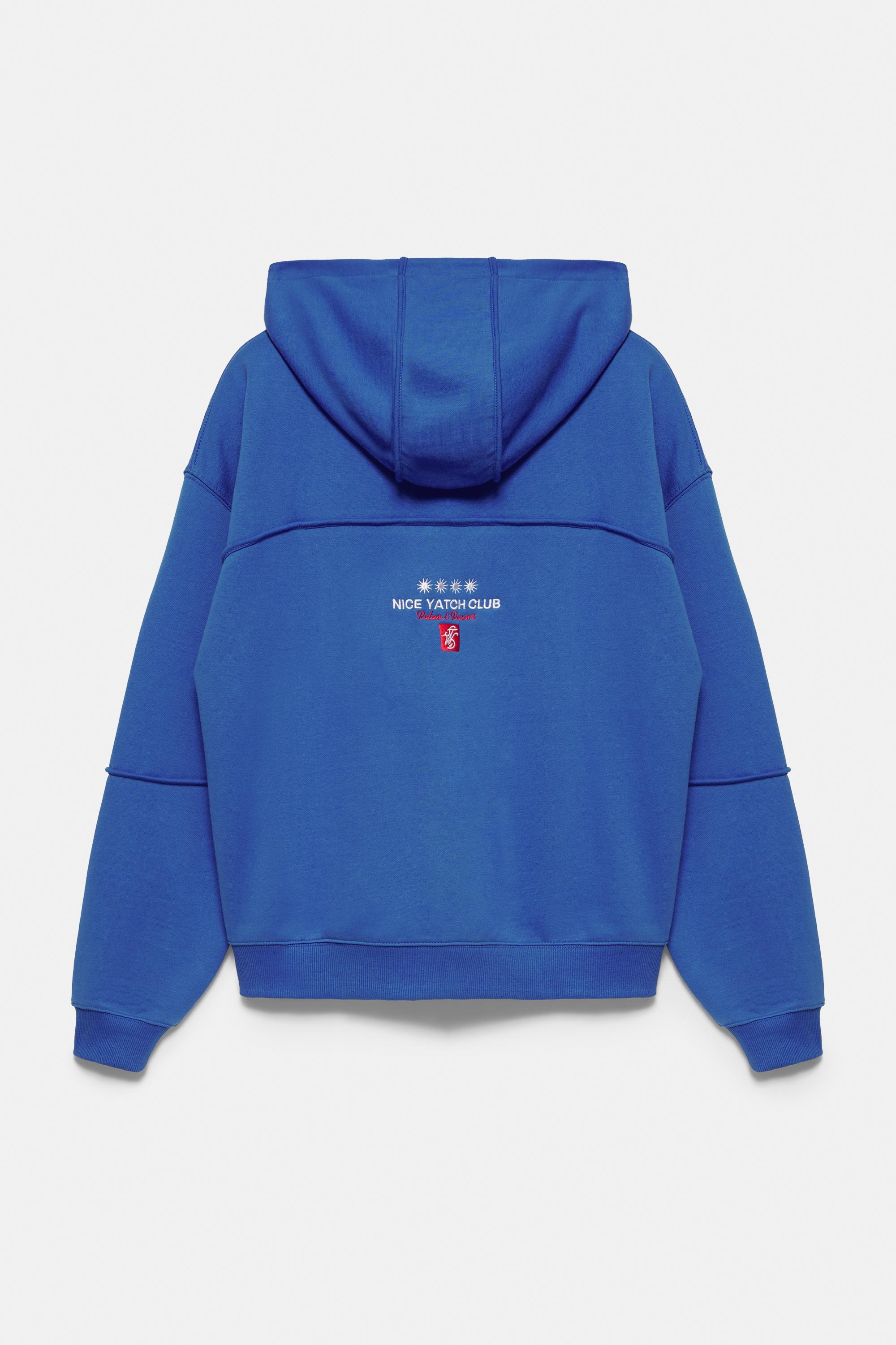 Yacht Club zip-up sweatshirt — Deep blue