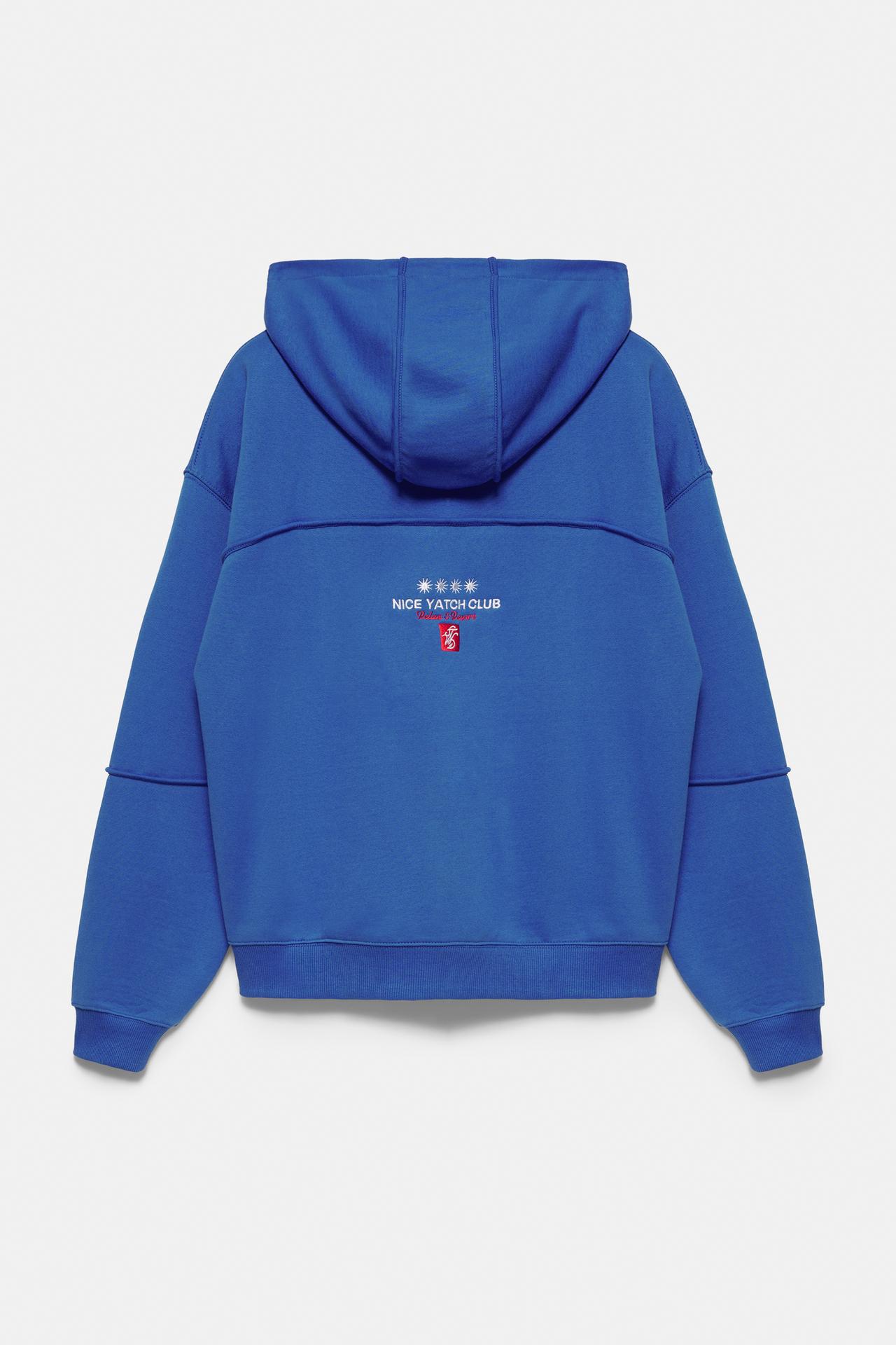 Yacht Club zip-up sweatshirt — Deep blue