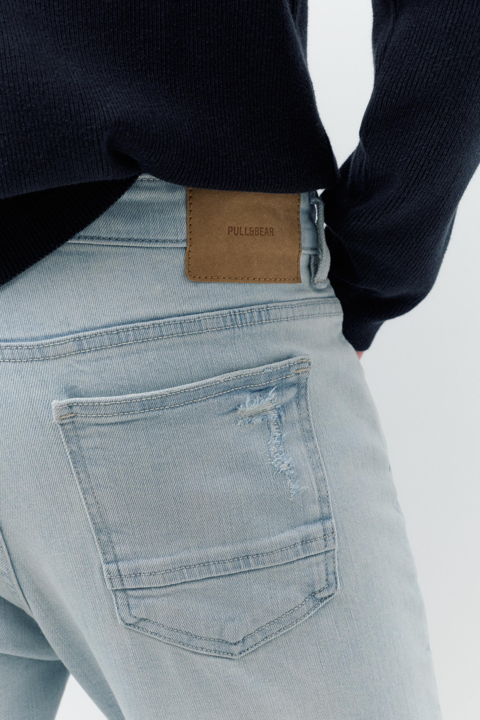 Ripped skinny jeans — Pale indigo