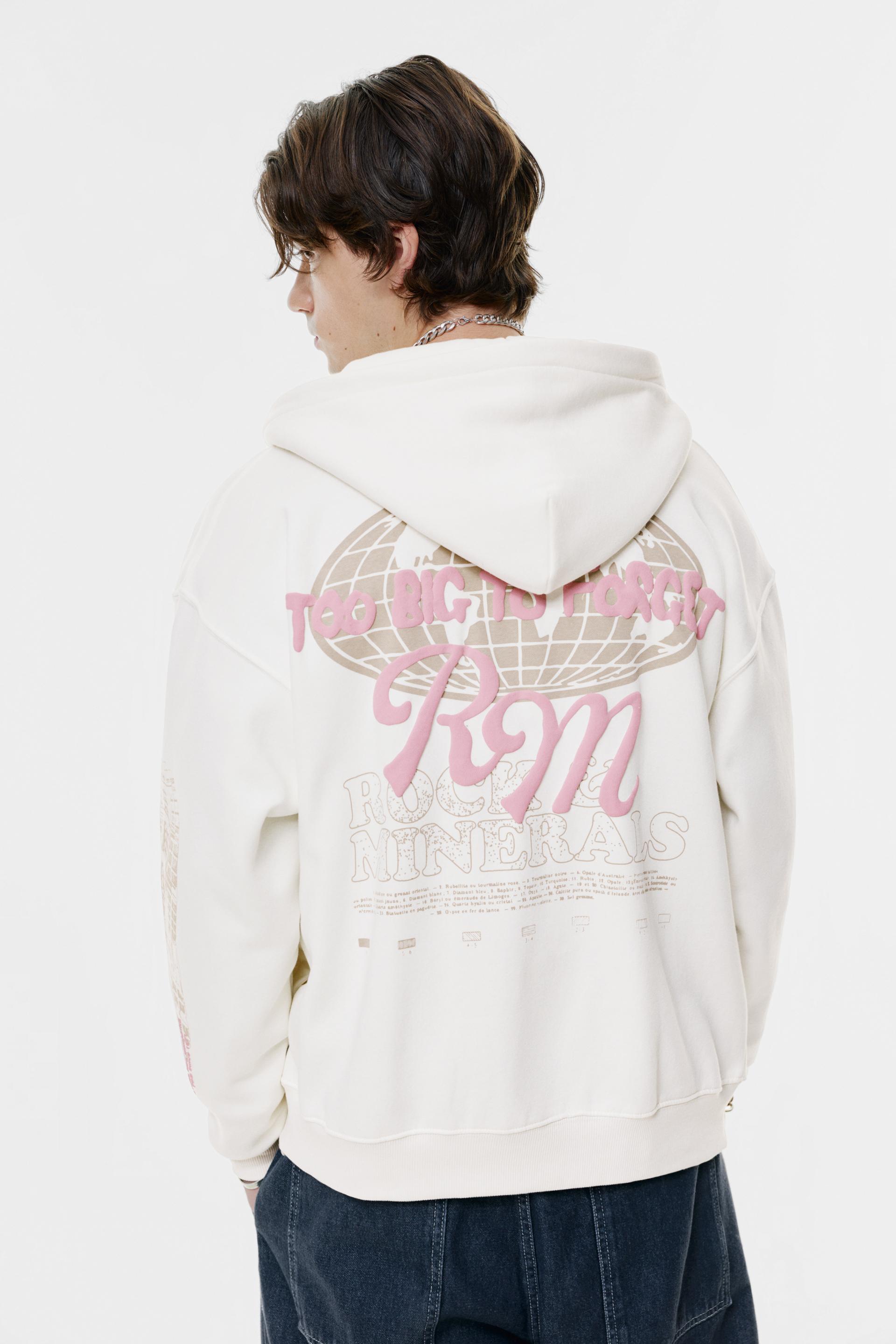 Dessuadora caputxa cremallera gràfics PULL&BEAR