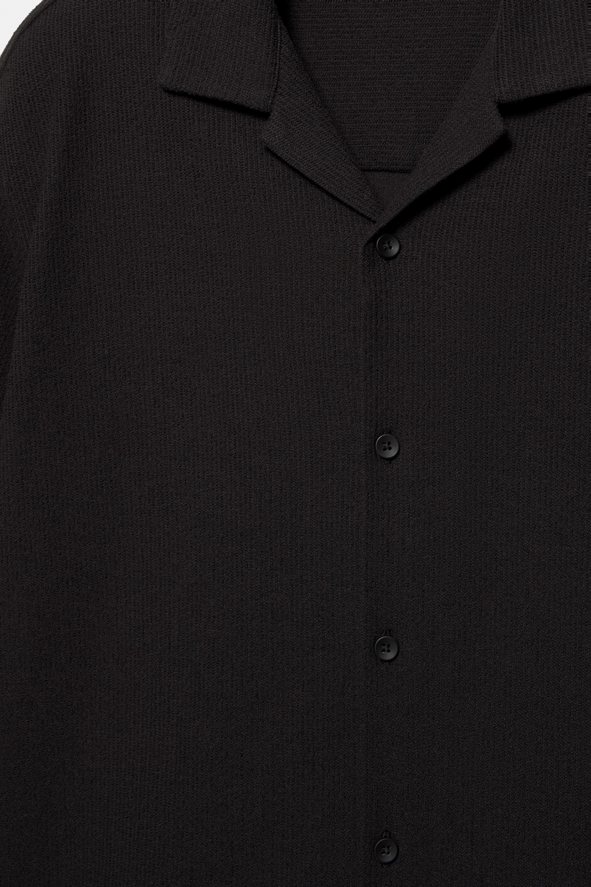 Terrycloth short sleeve shirt — Black