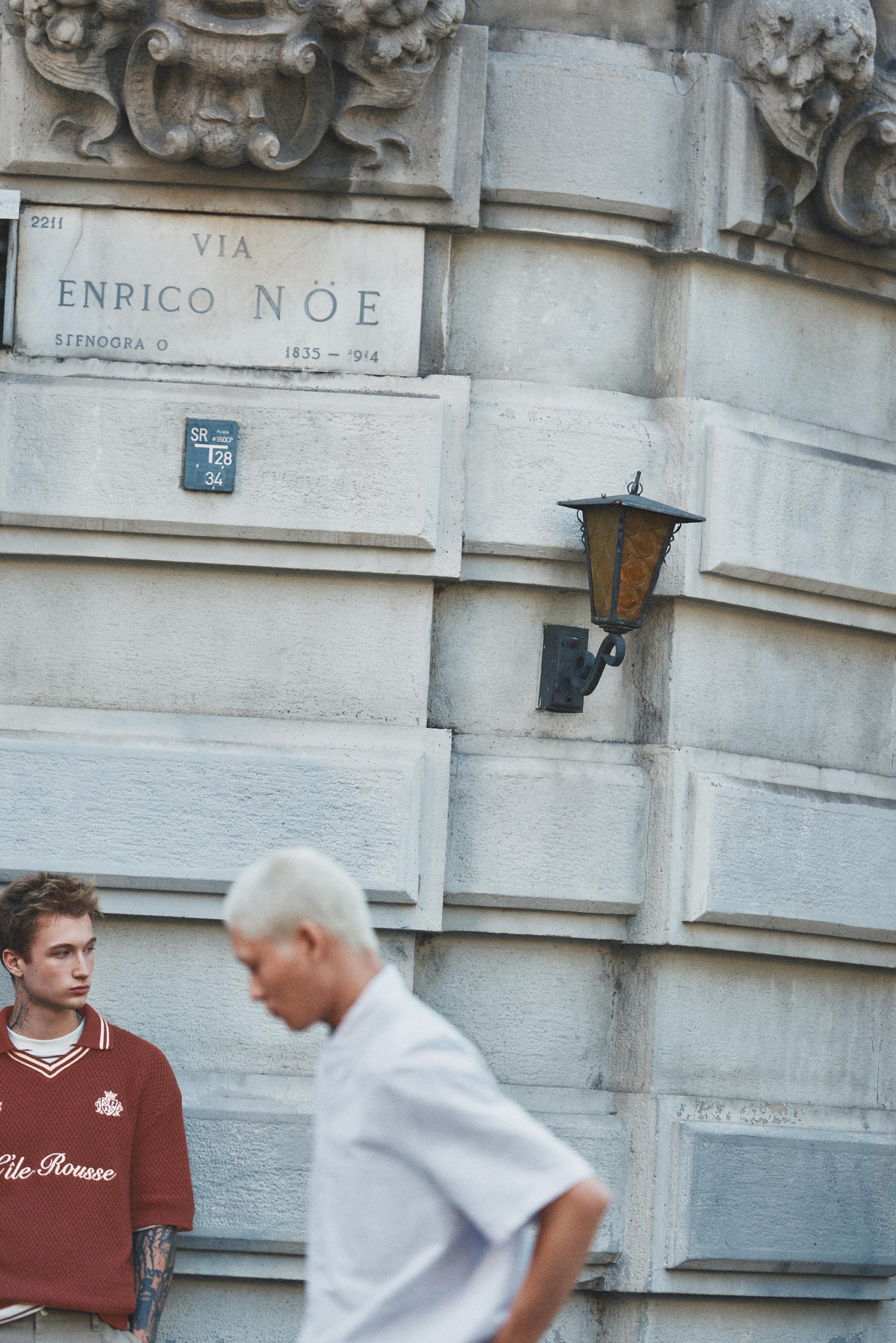 L'île-Rousse graphic knit polo shirt — Burgundy