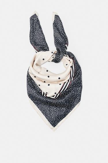 Mixed polka dot scarf — Black 1
