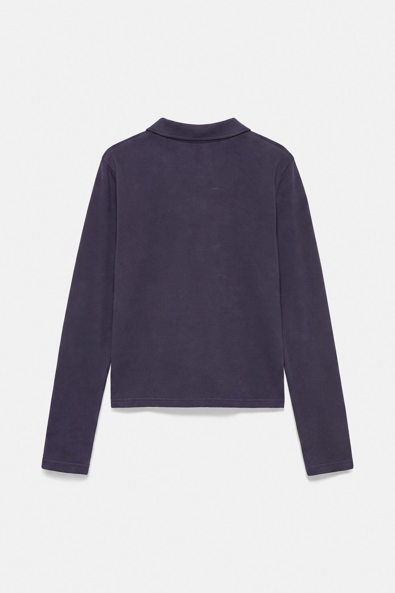 Long sleeve polo shirt — Navy
