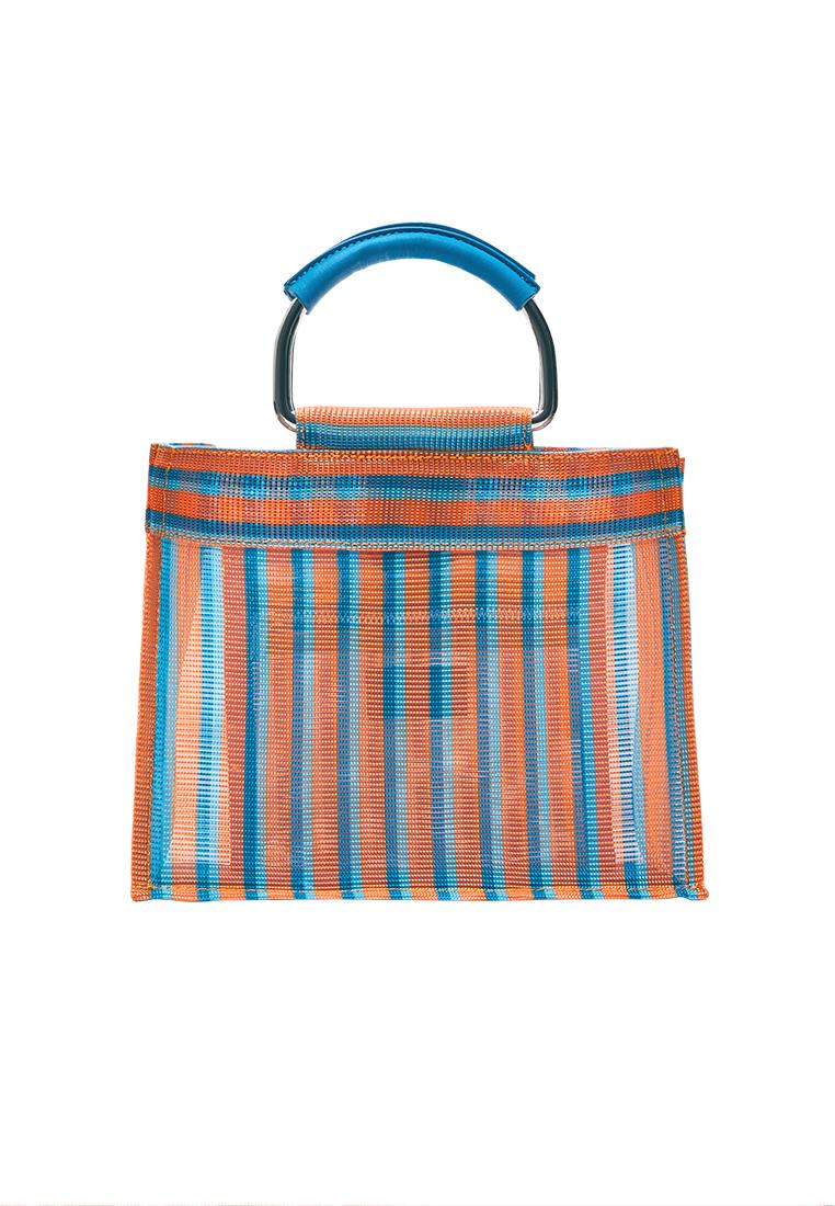 Striped handbag — Orange
