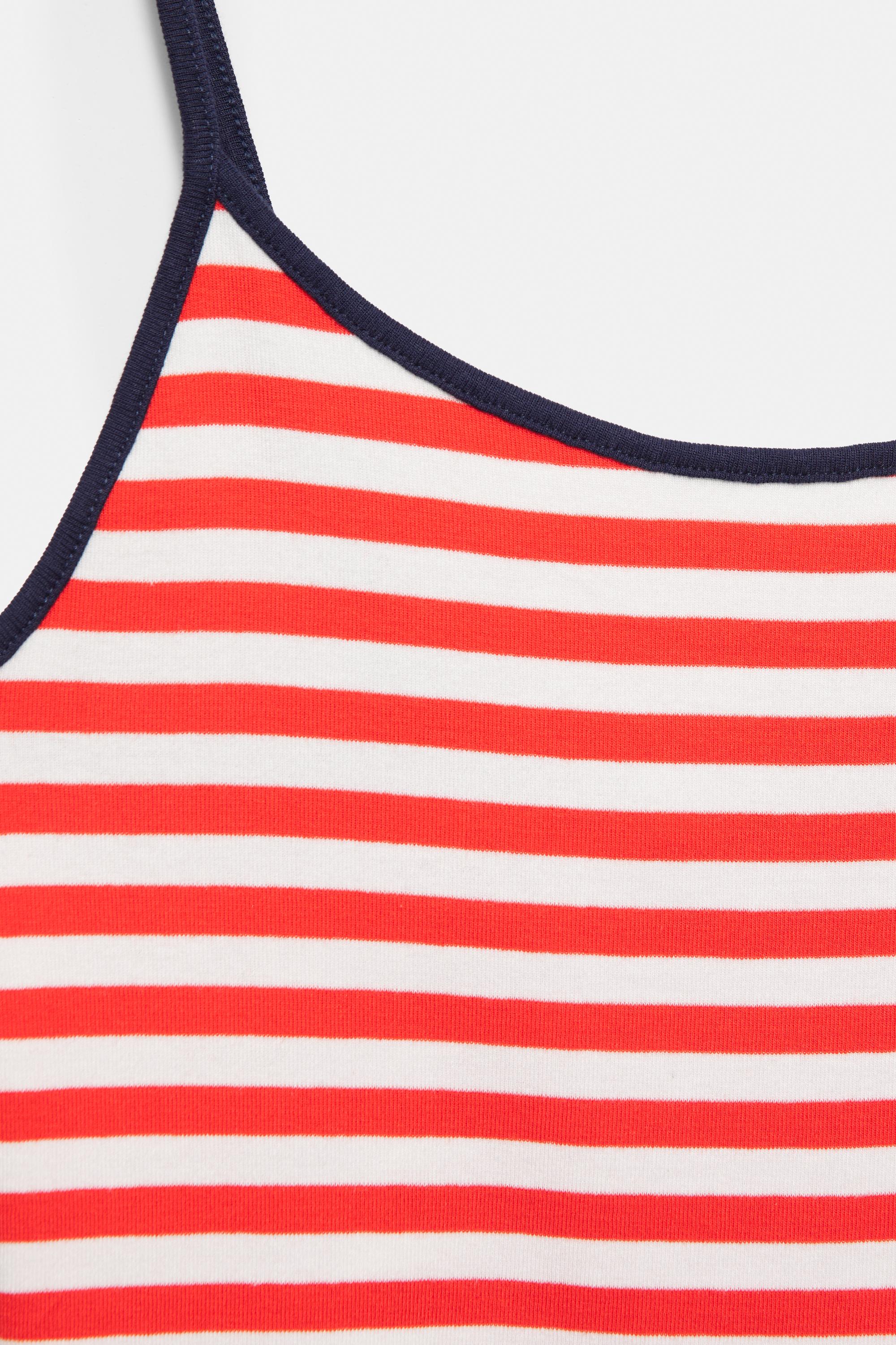 Striped strappy top — White/Red