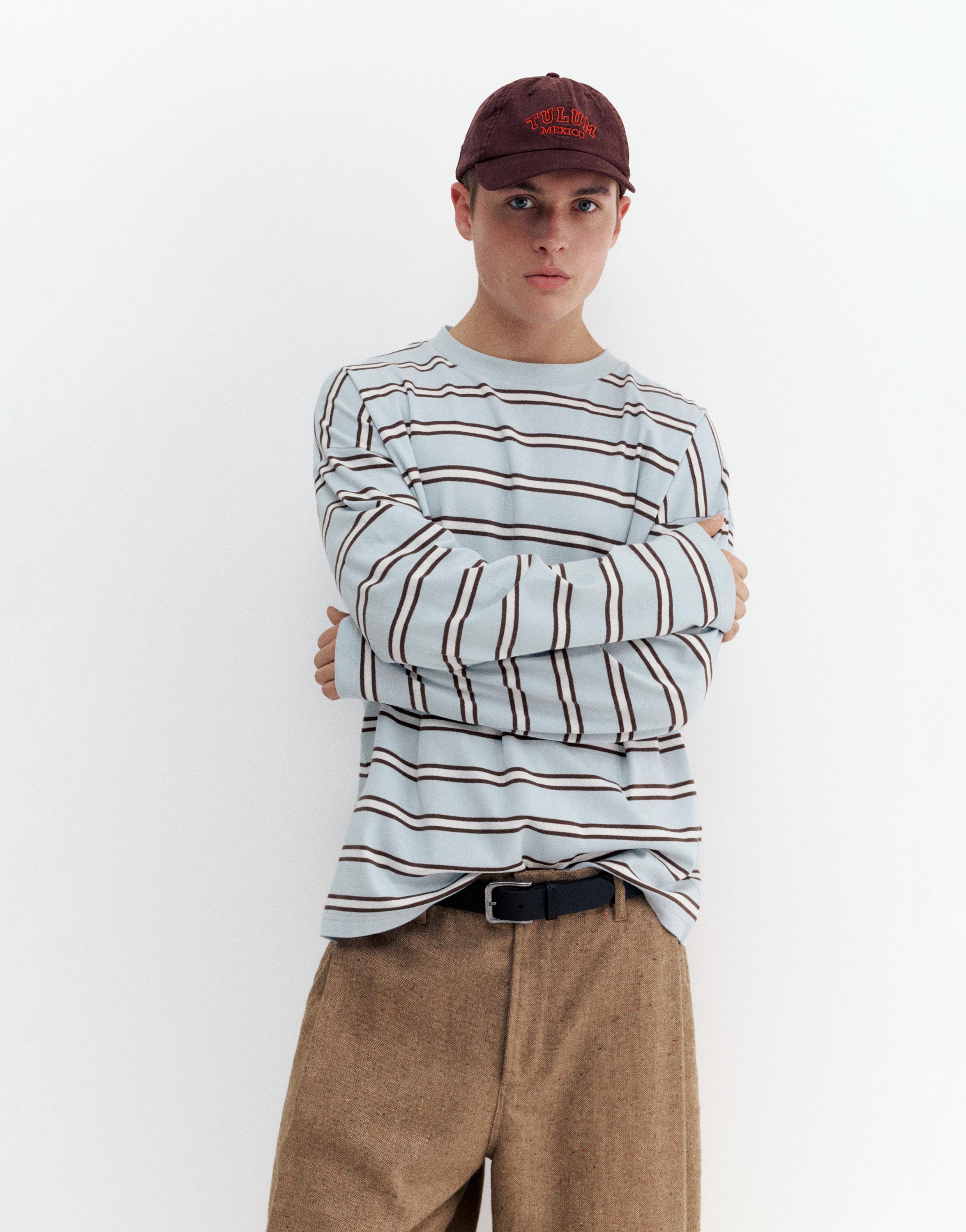 Uzun kollu çizgili t-shirt - Görsel 7