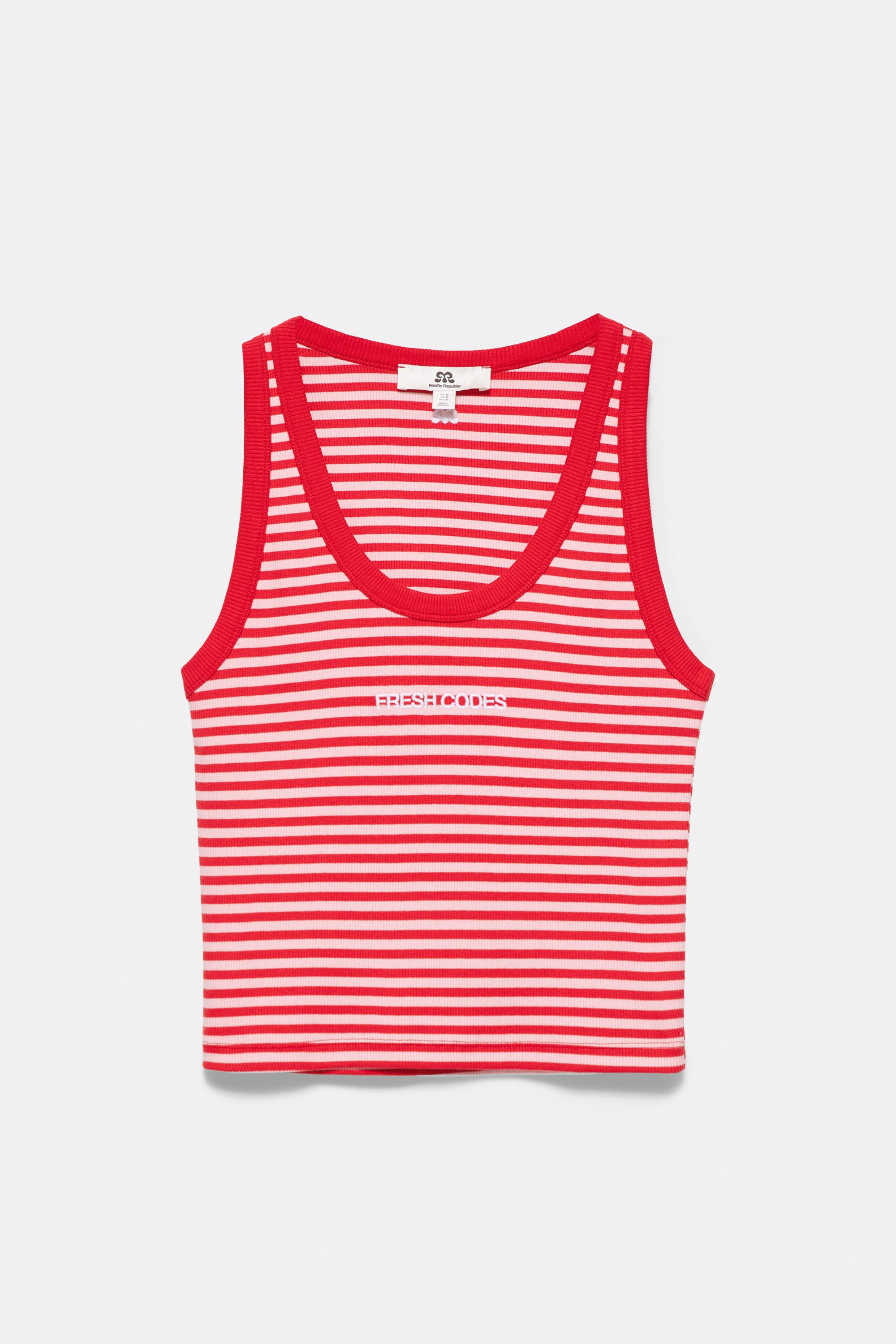Striped tank top — Pale pink