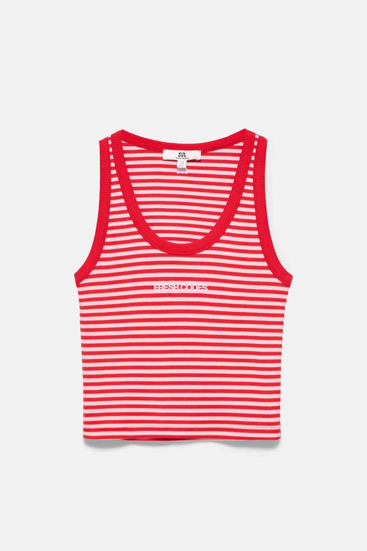 Striped tank top — Pale pink