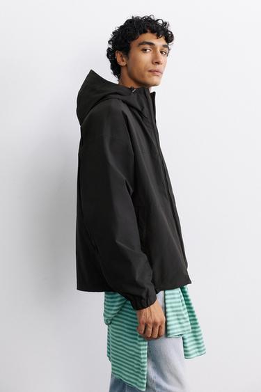 Lightweight hooded raincoat — Black 5