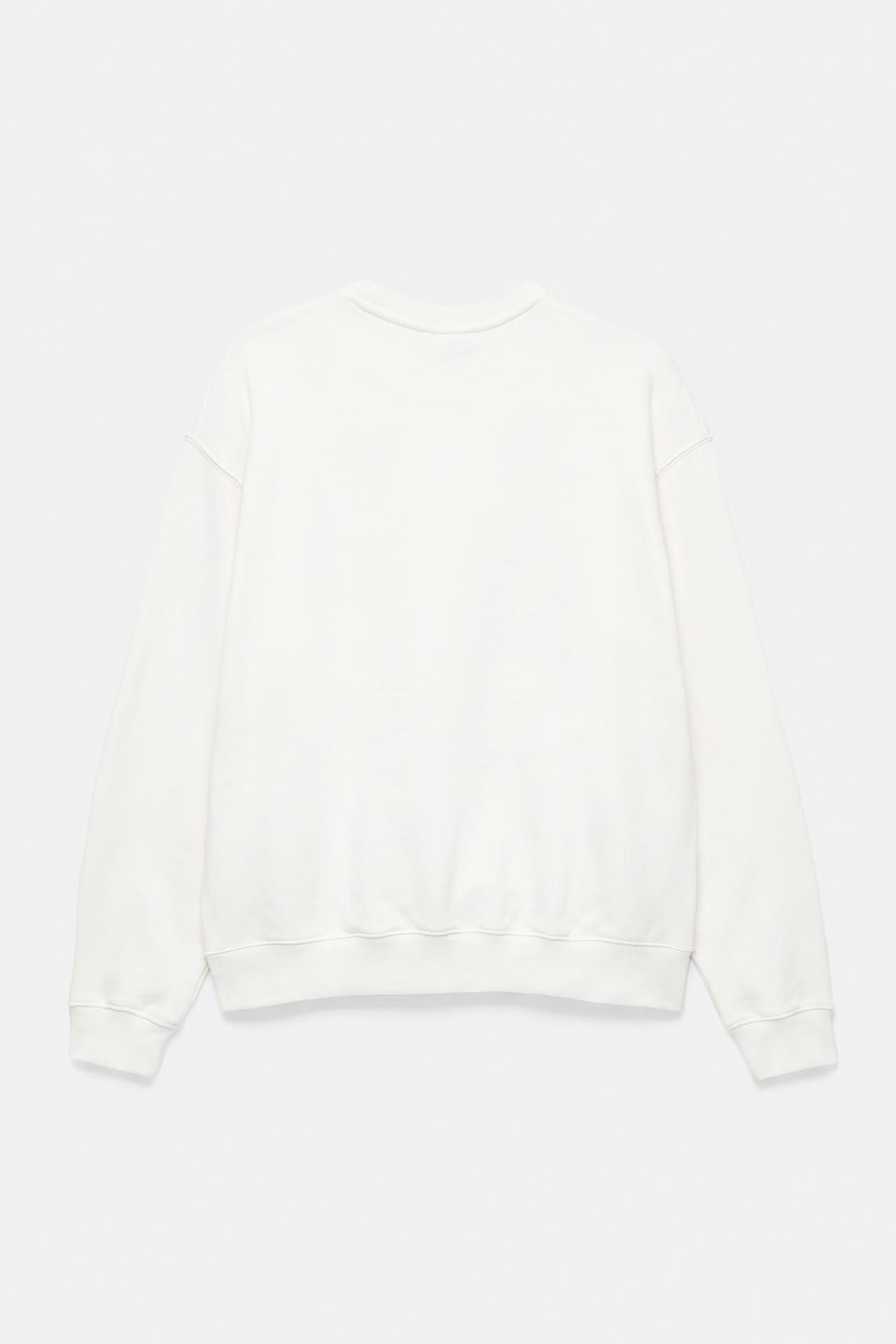 Relaxed fit round neck sweatshirt — Off white