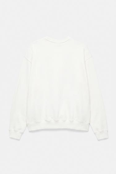 Relaxed fit round neck sweatshirt — Off white 6