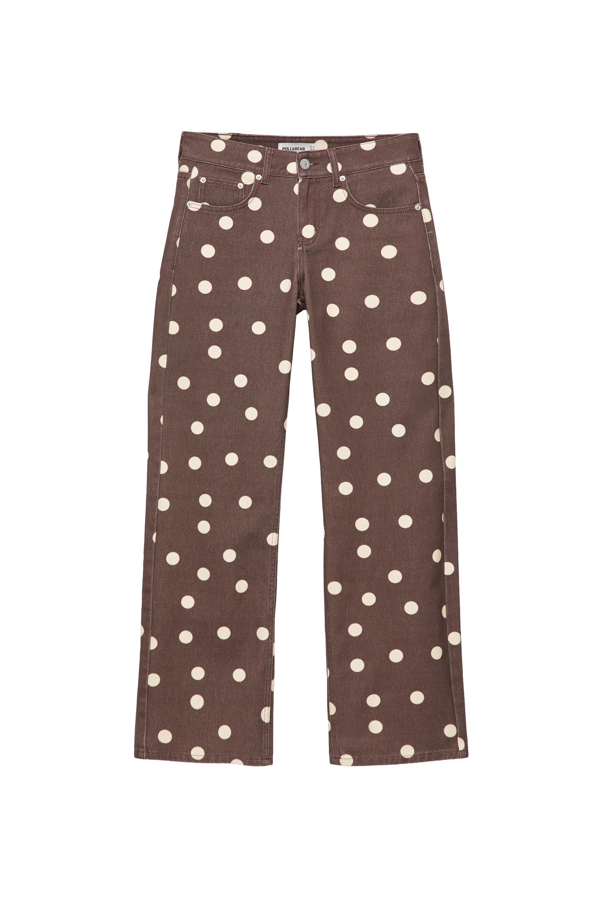 Brown polka dot jeans