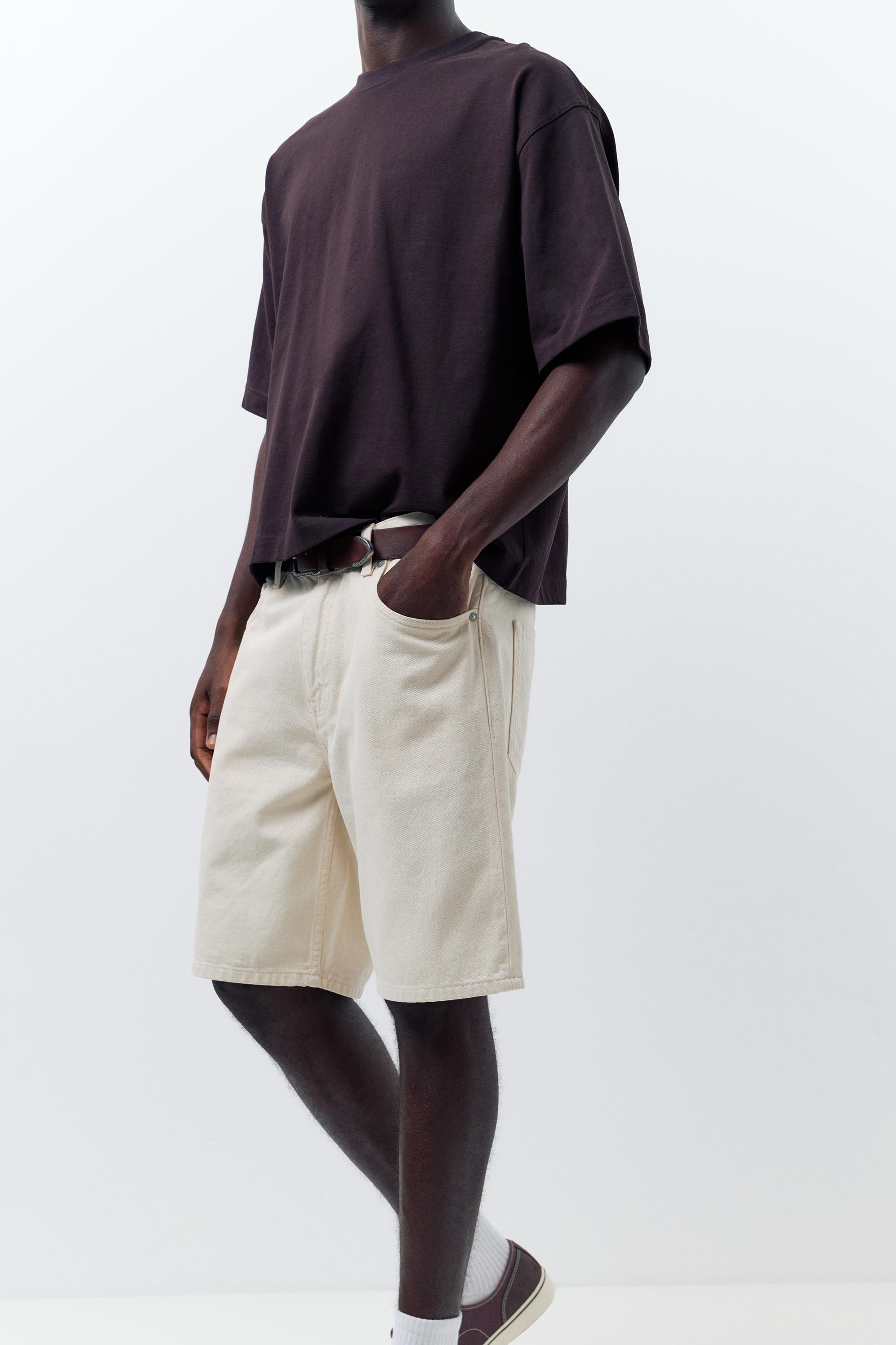 Standard denim Bermuda shorts — Ecru