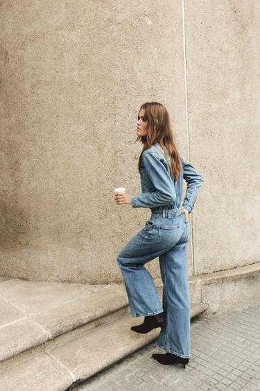Long denim jumpsuit — Medium blue 3