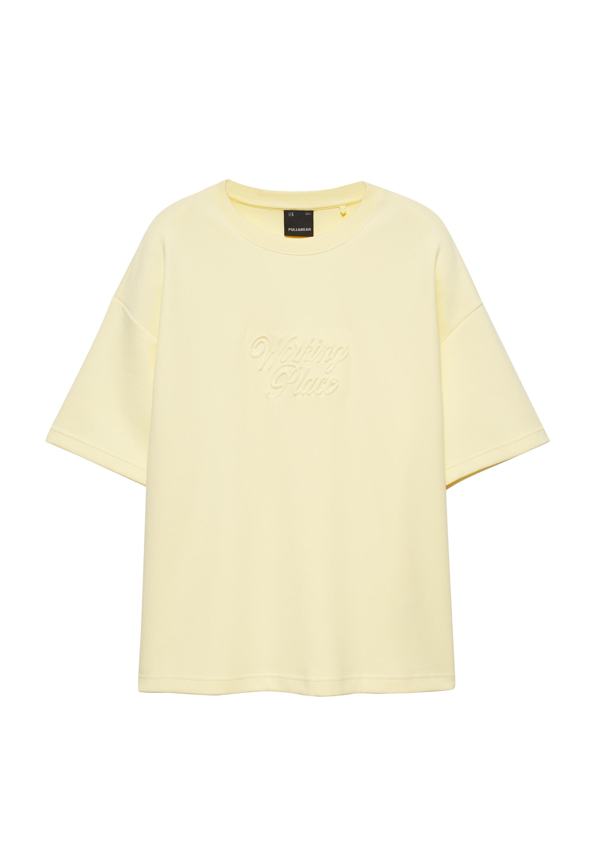 Short sleeve slogan sweatshirt — Yellow