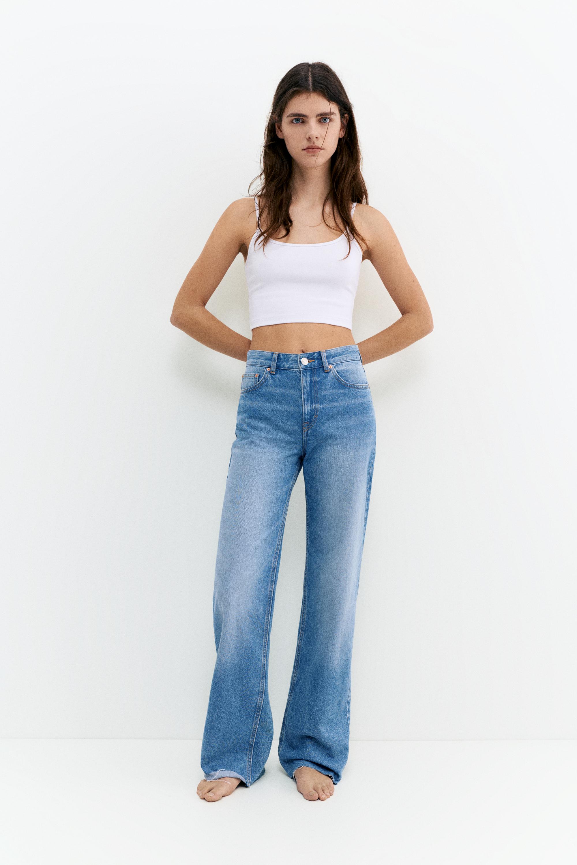 Yüksek bel geniş paça jean - Görsel 85