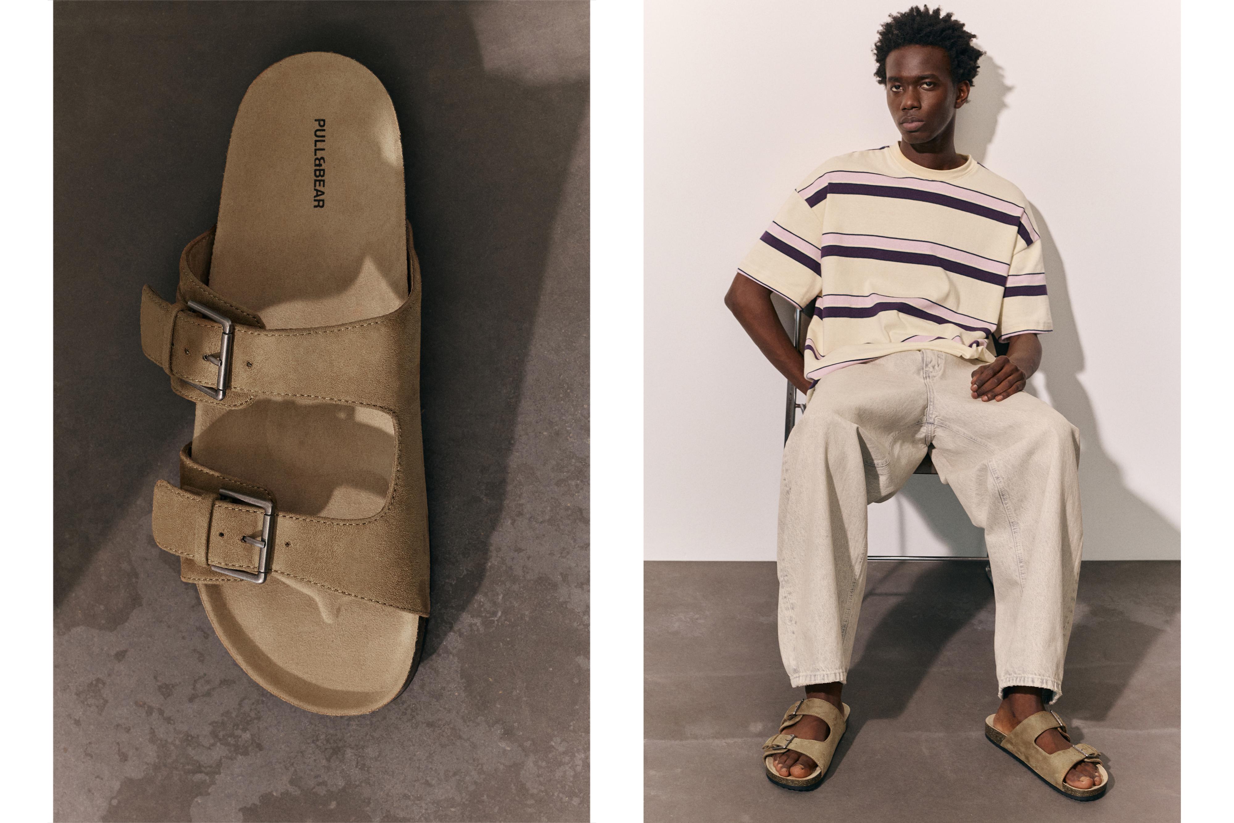 Buckled sandals — Ecru
