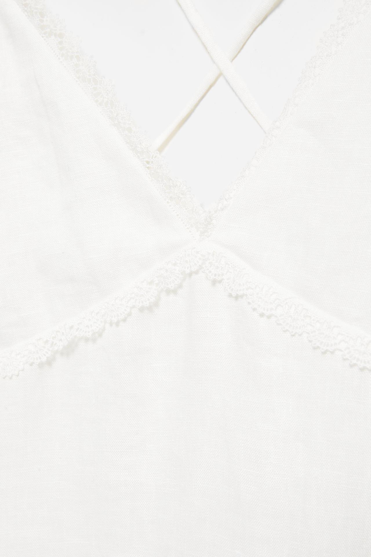 Encaixe de Camariñas x Pull&Bear 100% linen dress — Off white