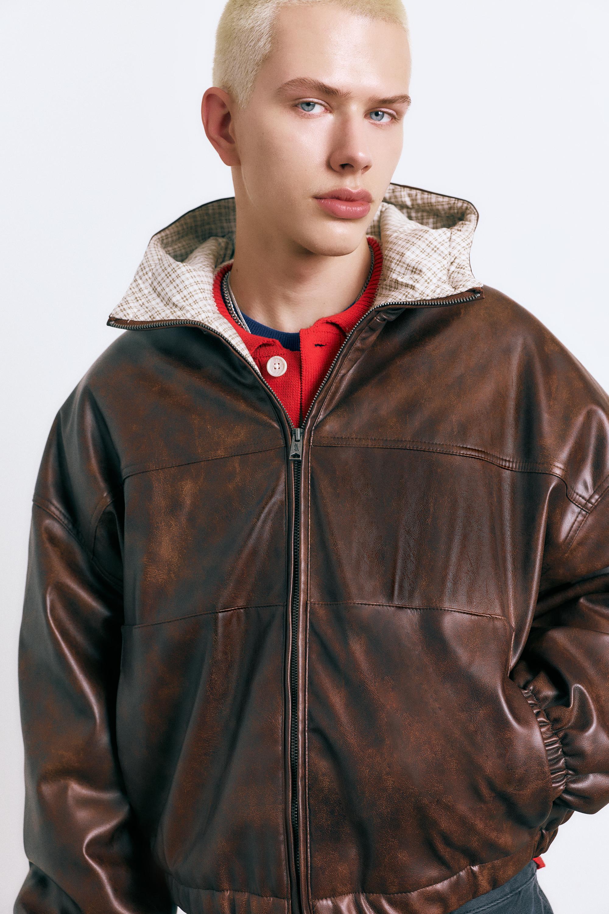 Eskitme suni deri ceket - Görsel 15