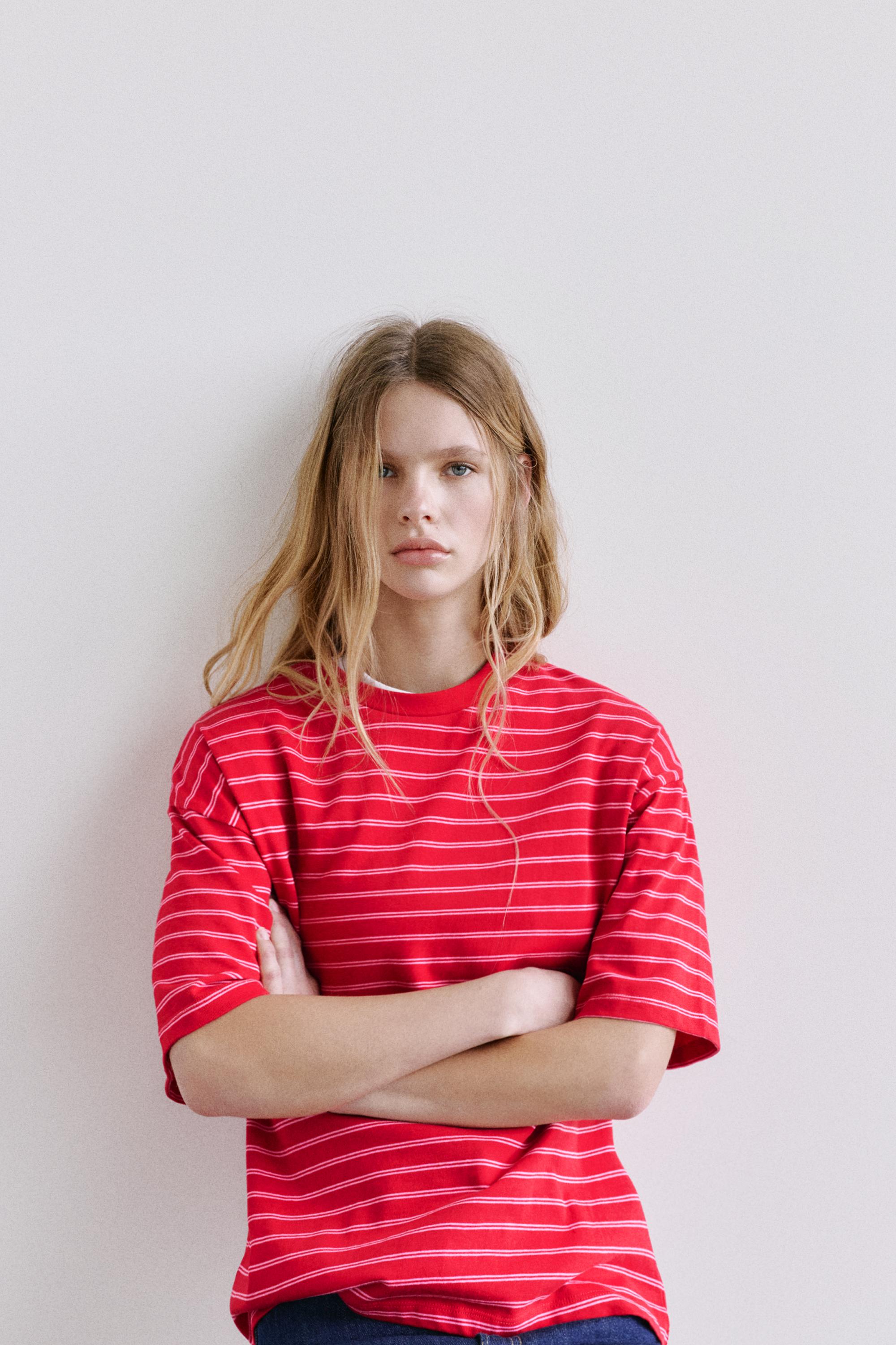 Oversize short sleeve T-shirt — Striped