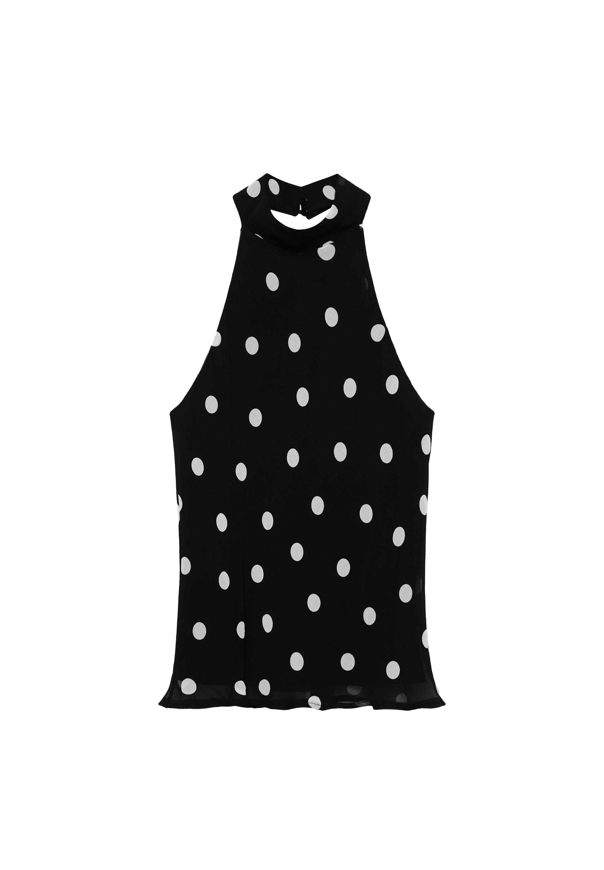 Puantiye desenli halter top