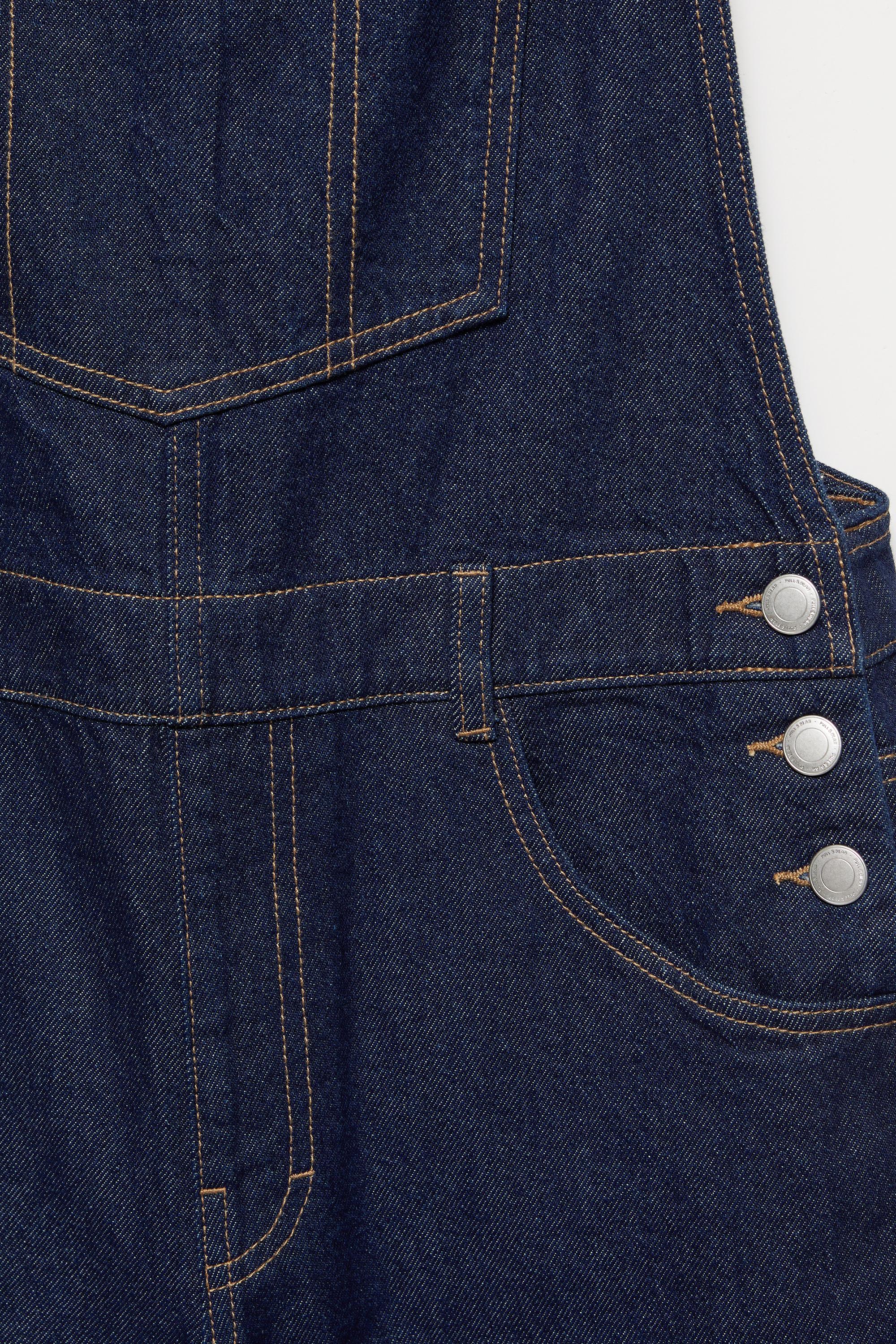 Long denim dungarees — Ink blue