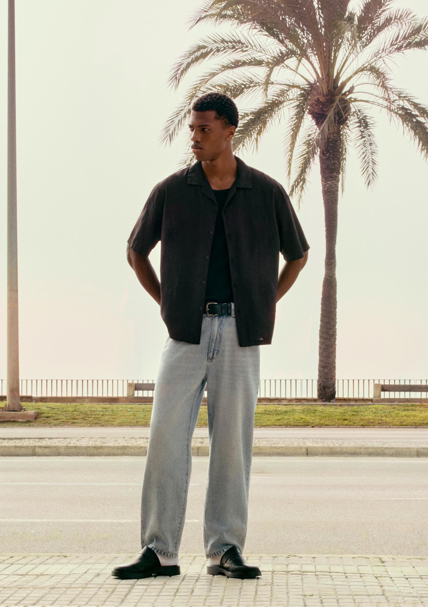 Keten kısa kollu gömlek - Görsel 22