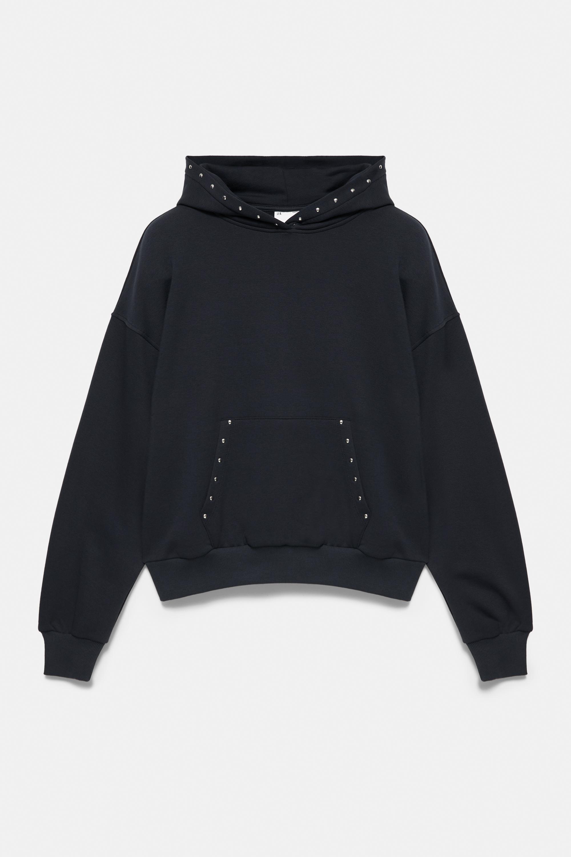 Studded hoodie — Dark grey