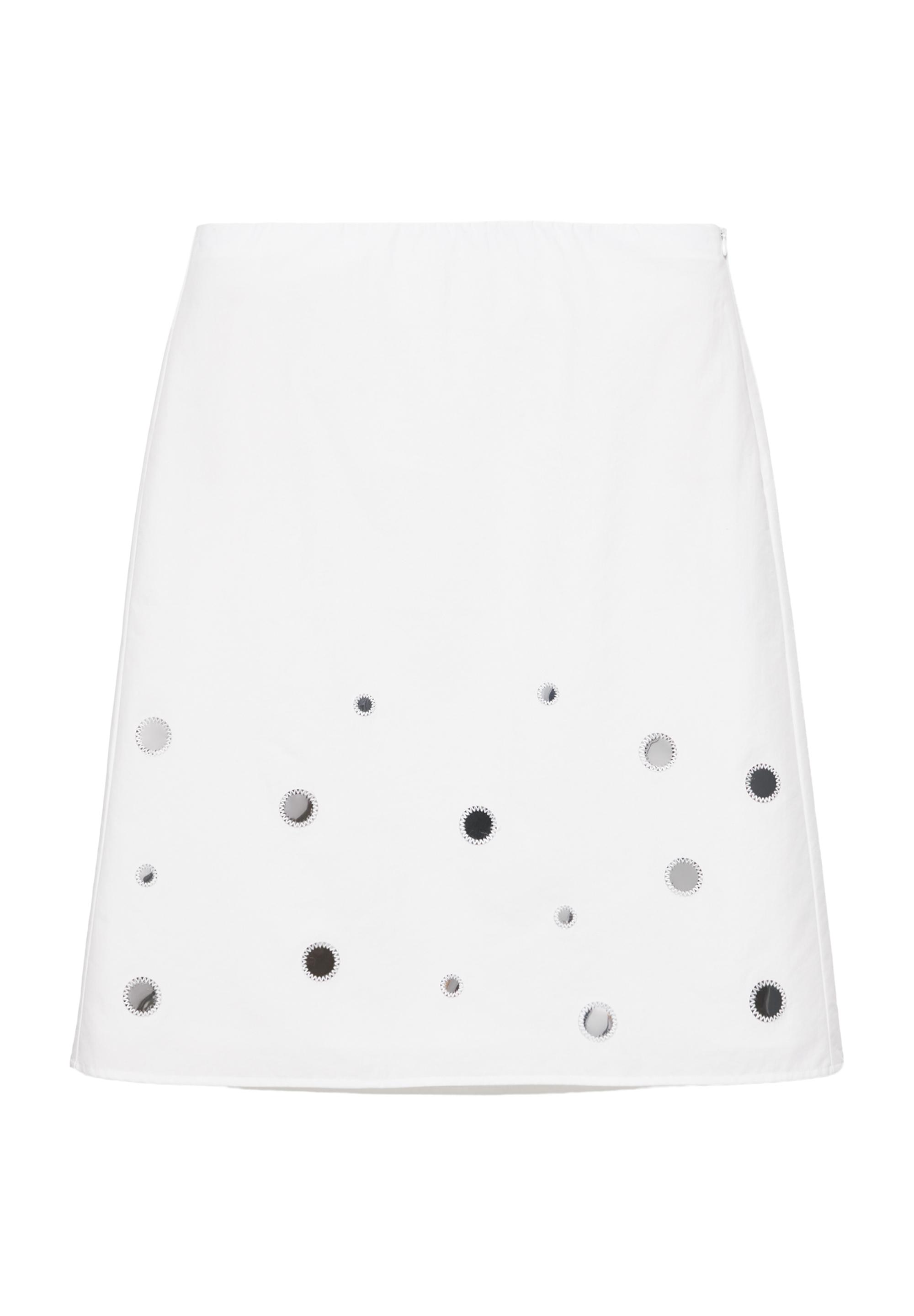 Straight mirror midi skirt — Ecru