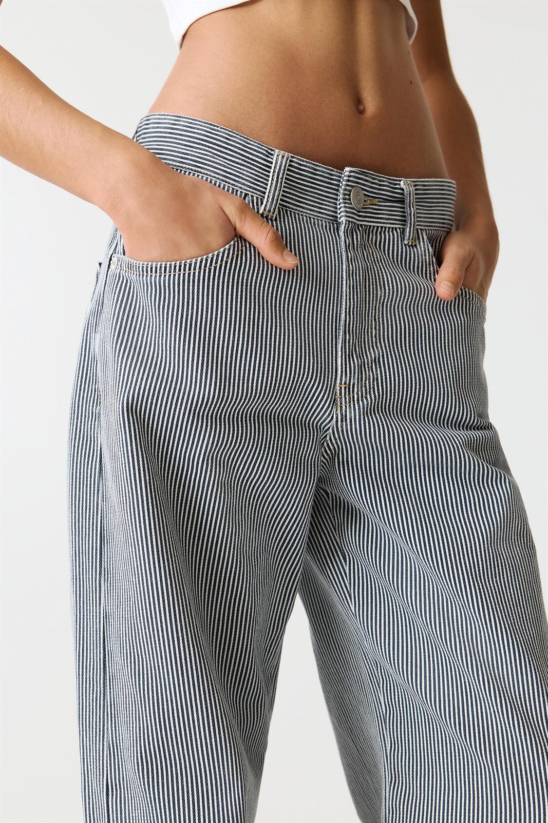 Striped wide-leg jeans PULL&BEAR
