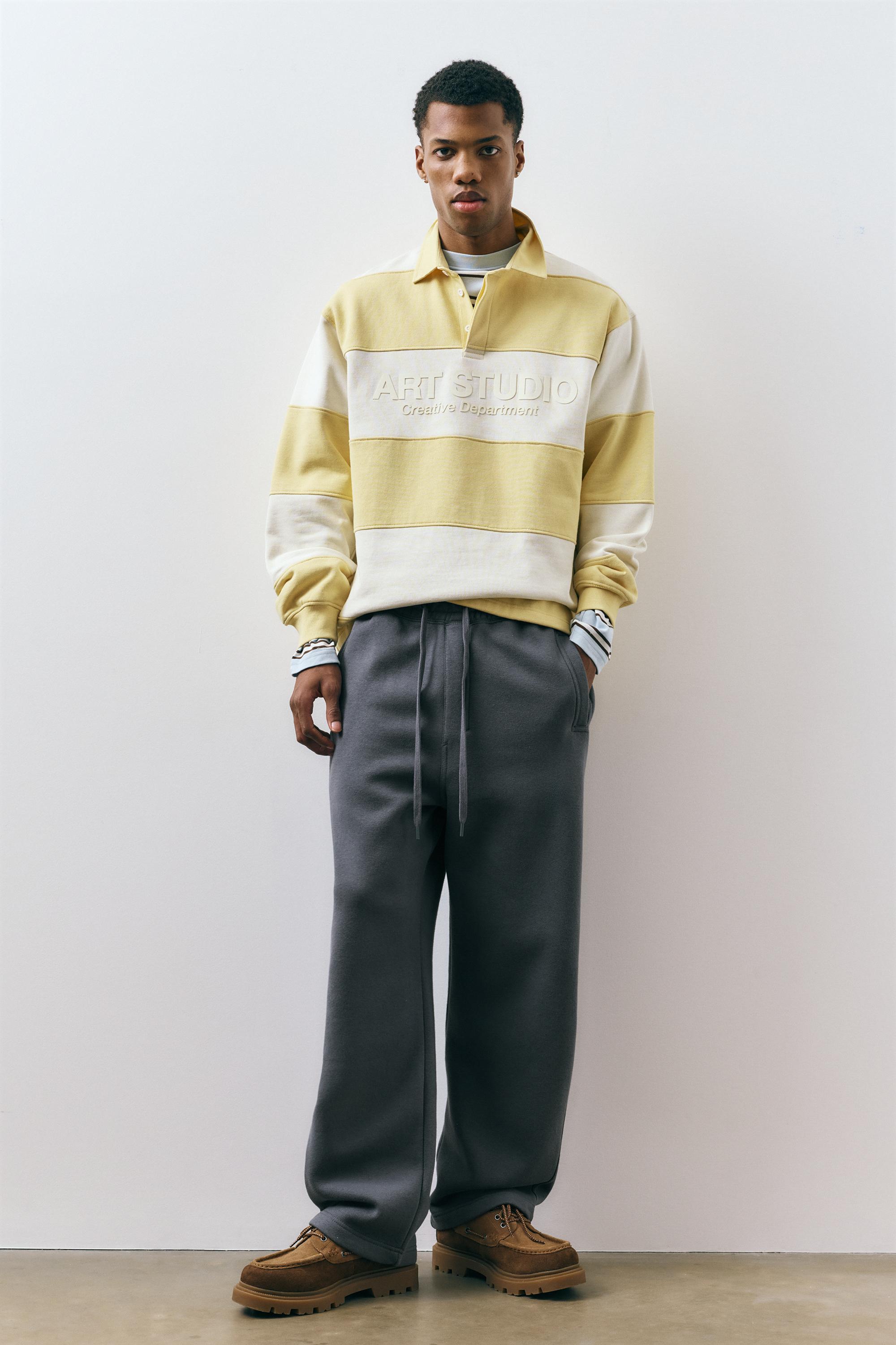 Basic baggy tracksuit bottoms — Grey blue