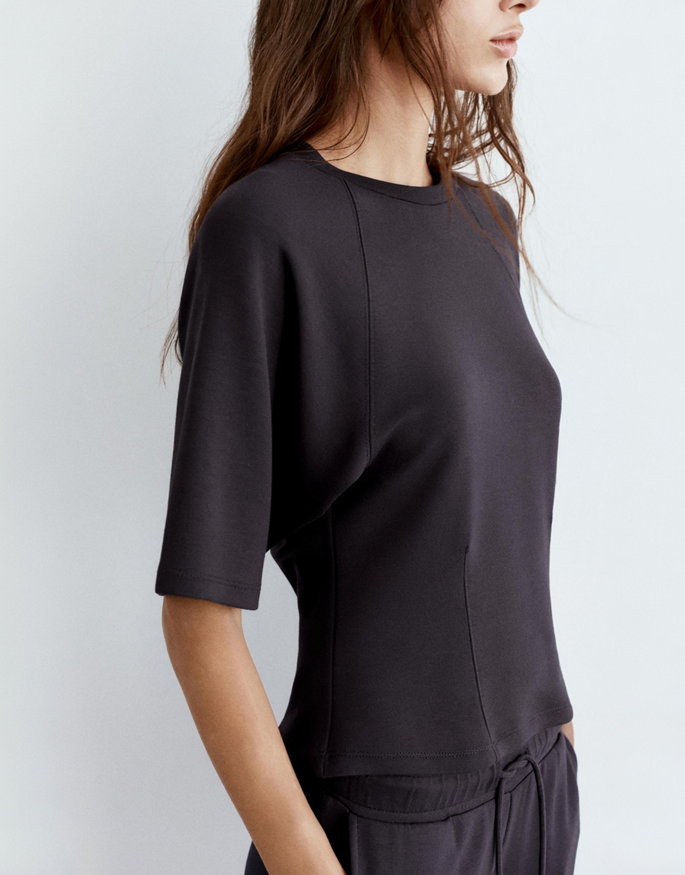 Soft touch short sleeve sweatshirt — Black