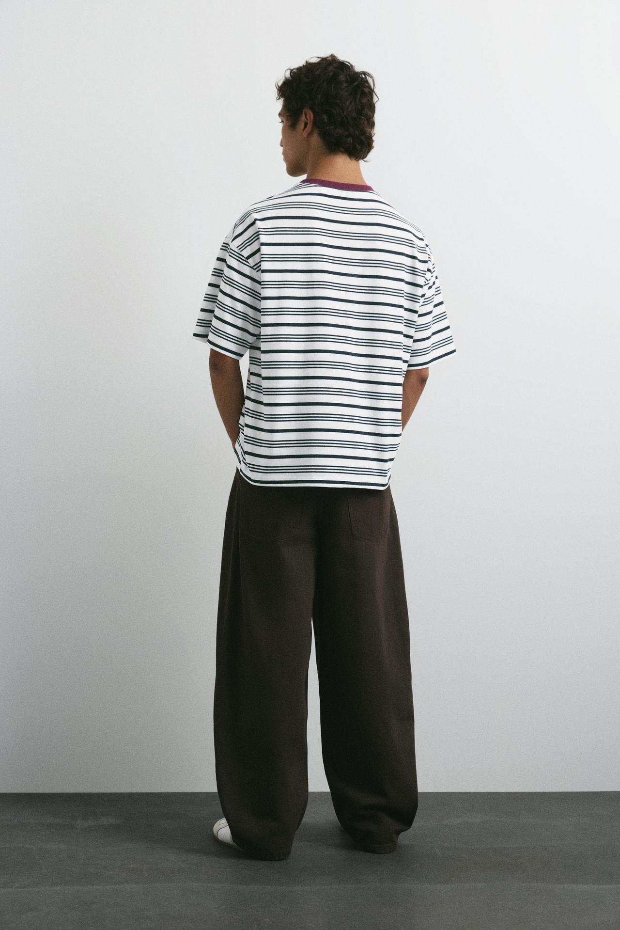 Relaxed-fit striped T-shirt — Off white