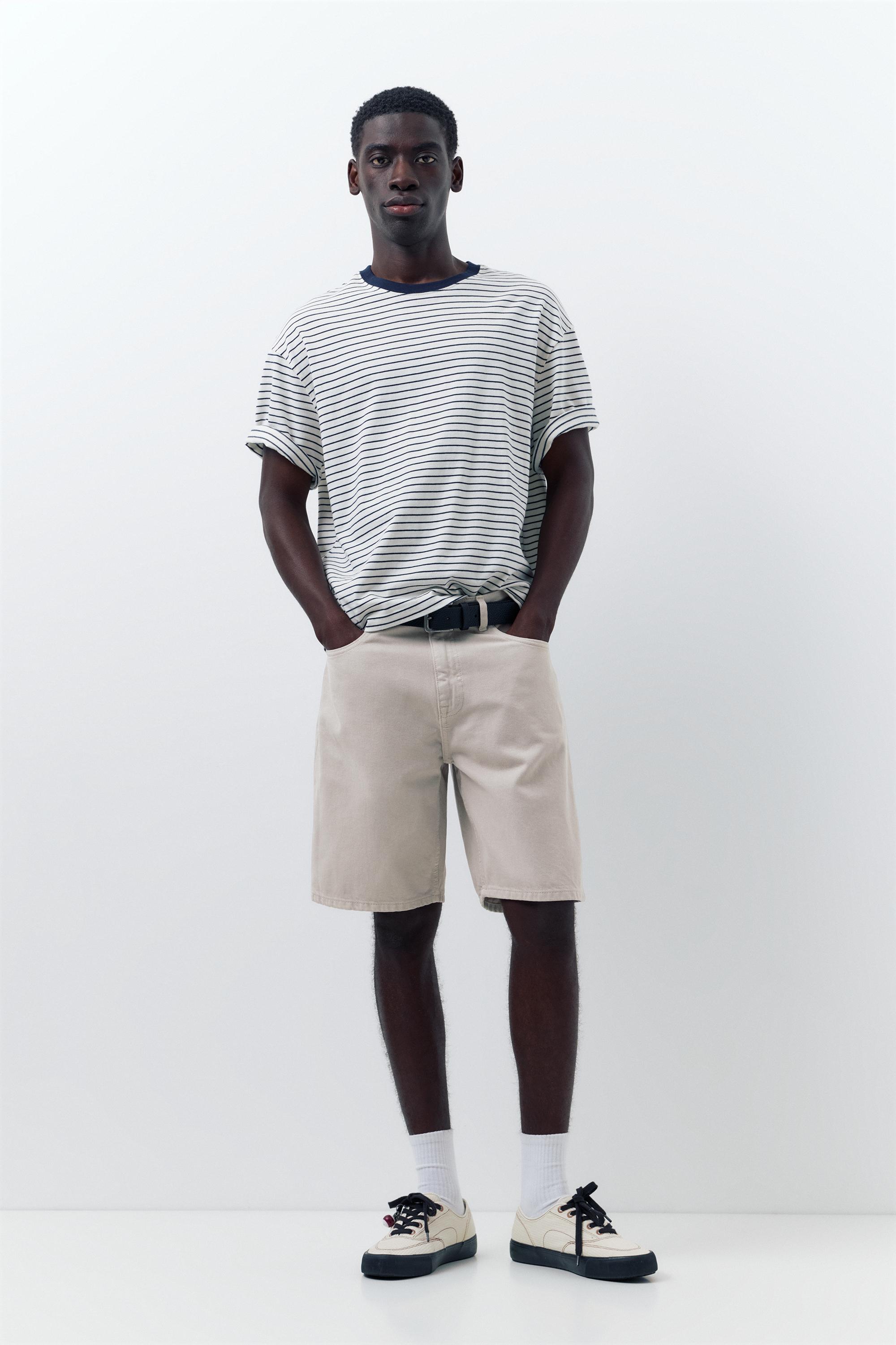 Standard denim Bermuda shorts — Pale grey
