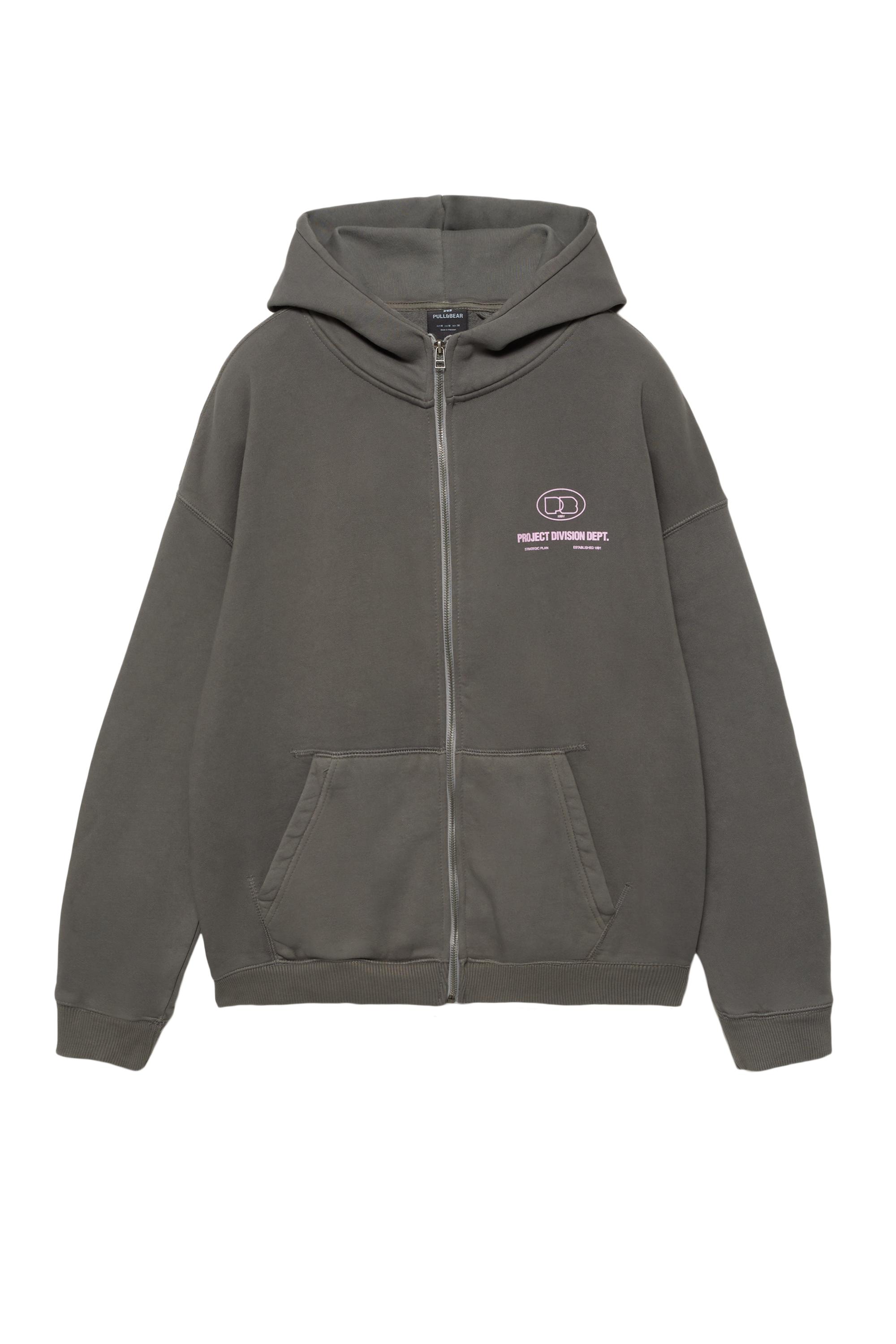 Fermuarlı kapüşonlu bol sweatshirt - Görsel 2