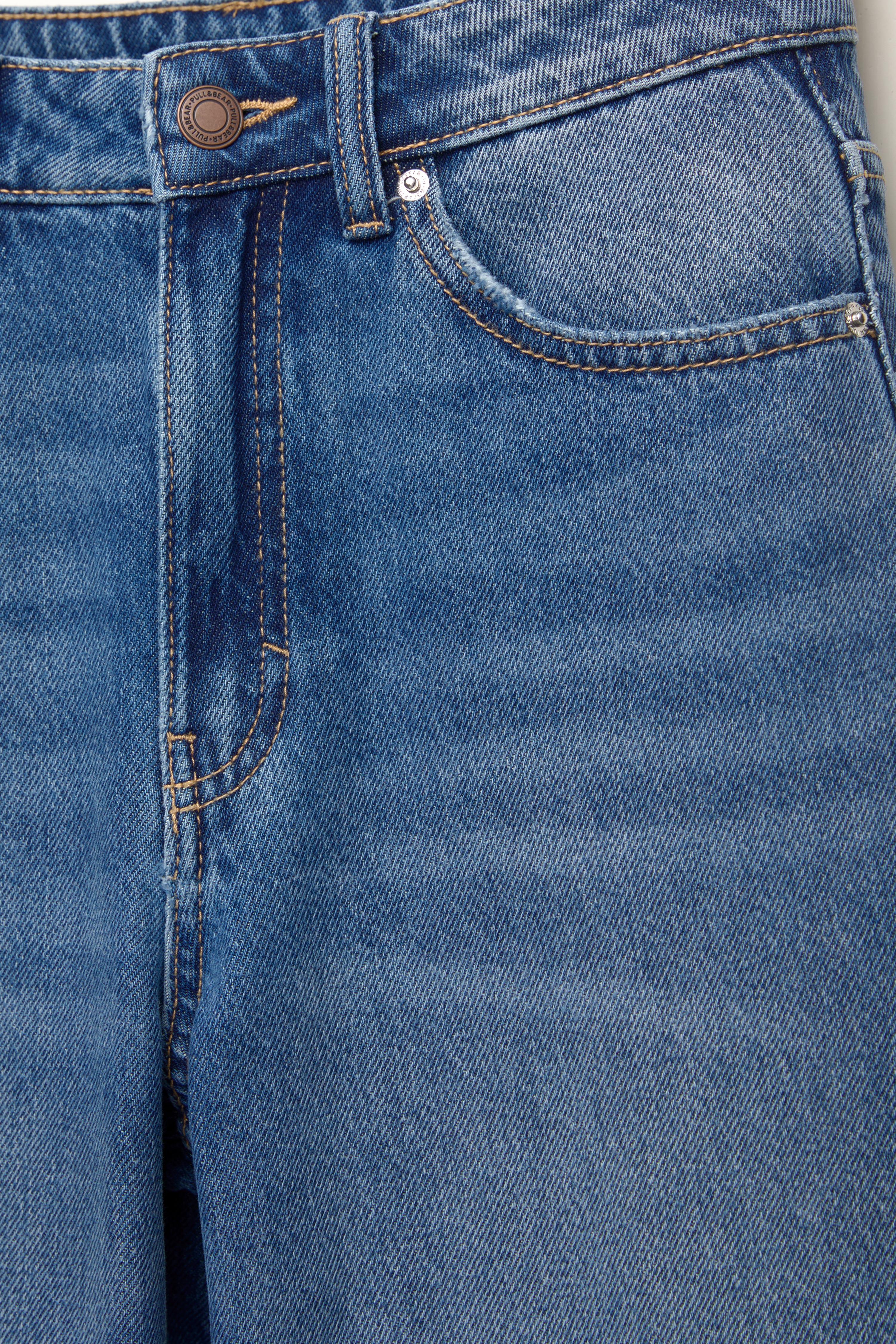 High-waist wide-leg jeans — Medium blue