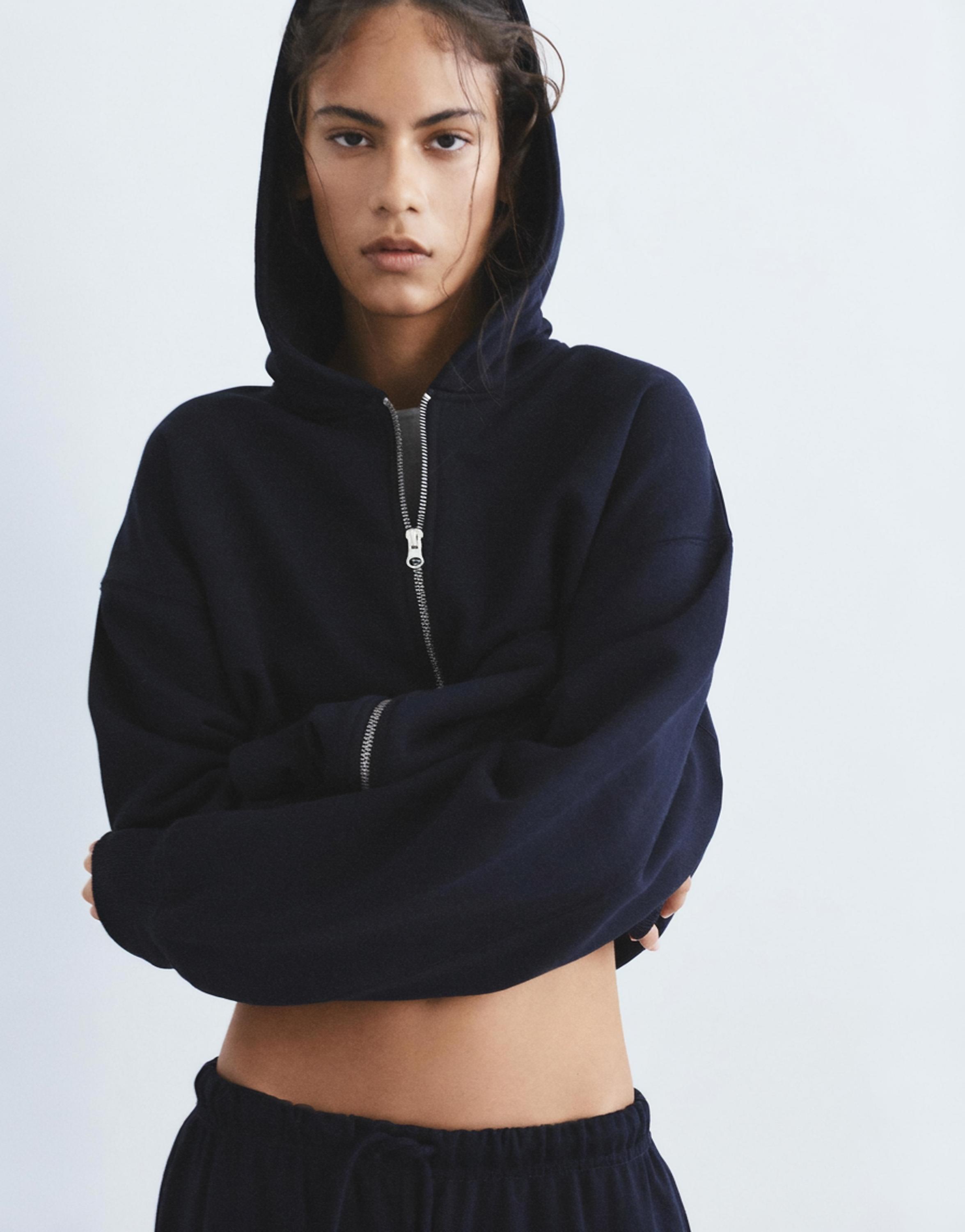 Hoodie with zipper — Navy