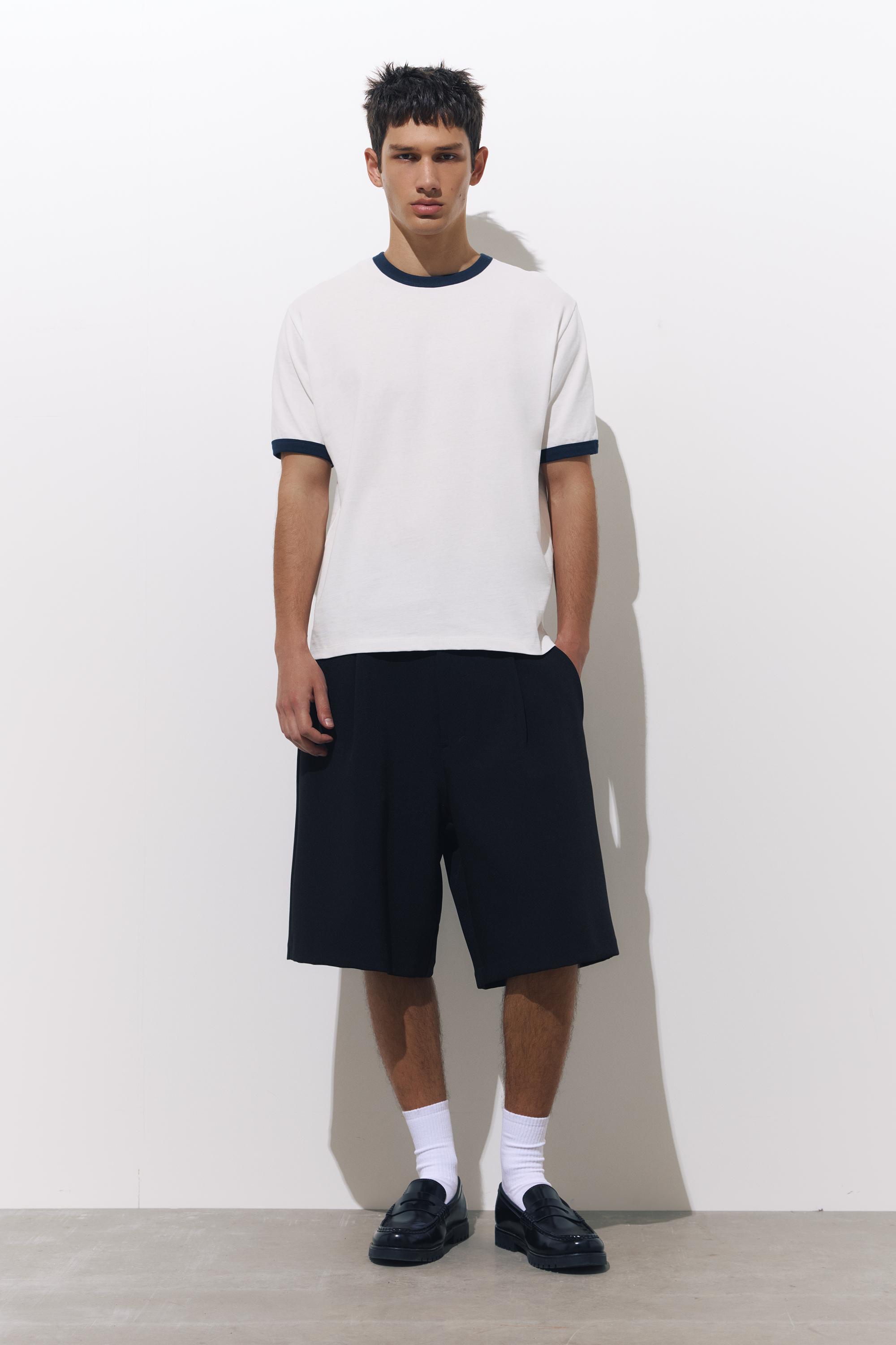 Kontrast ribana tişört - Görsel 32