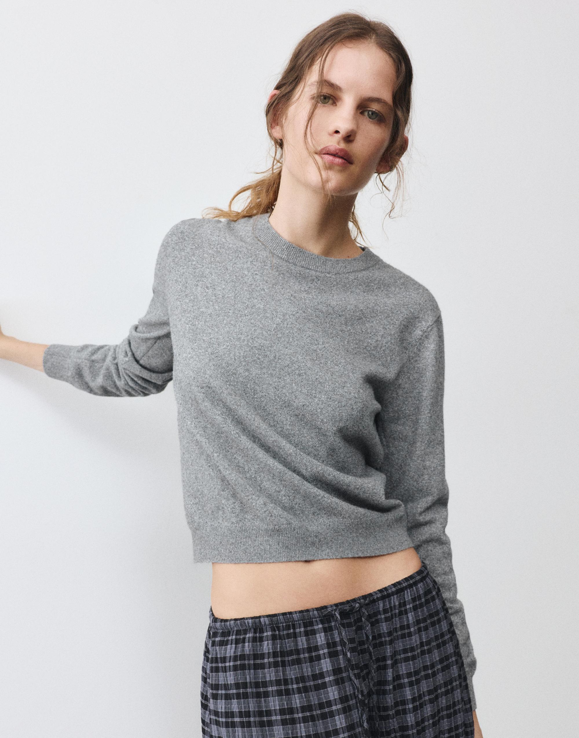 Soft knit jumper — Grey marl